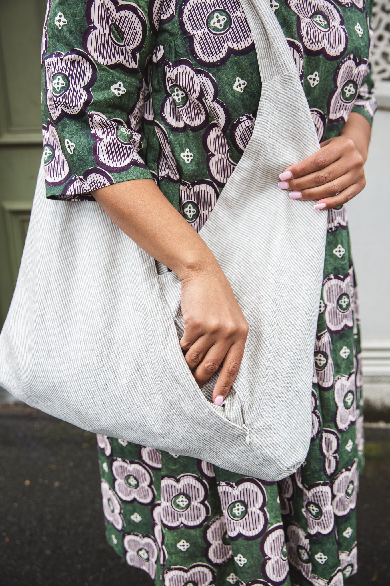 Geo Slouch Bag | Acorn Stripe