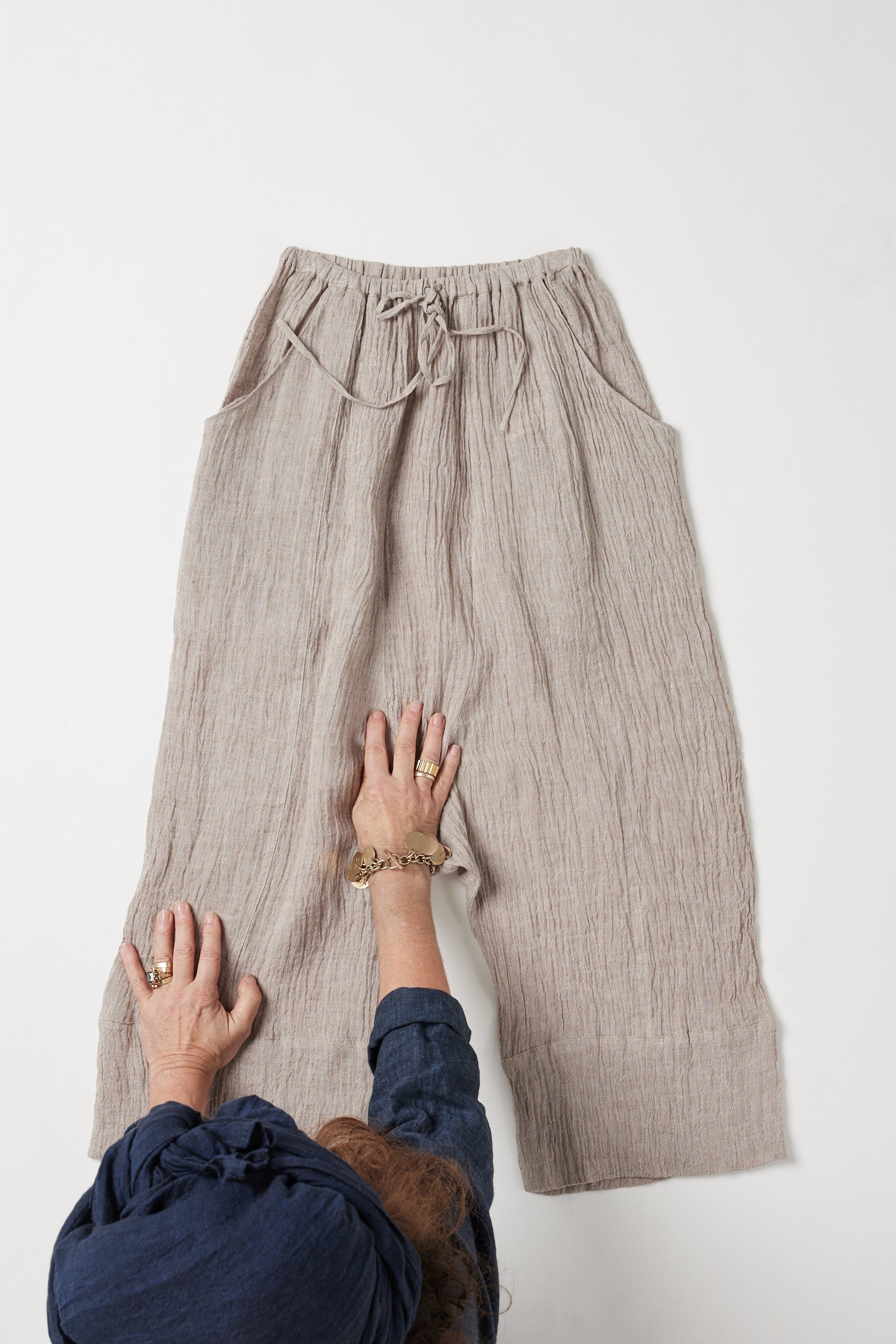 Ginza Drop Crotch Pant | Stone Gauze