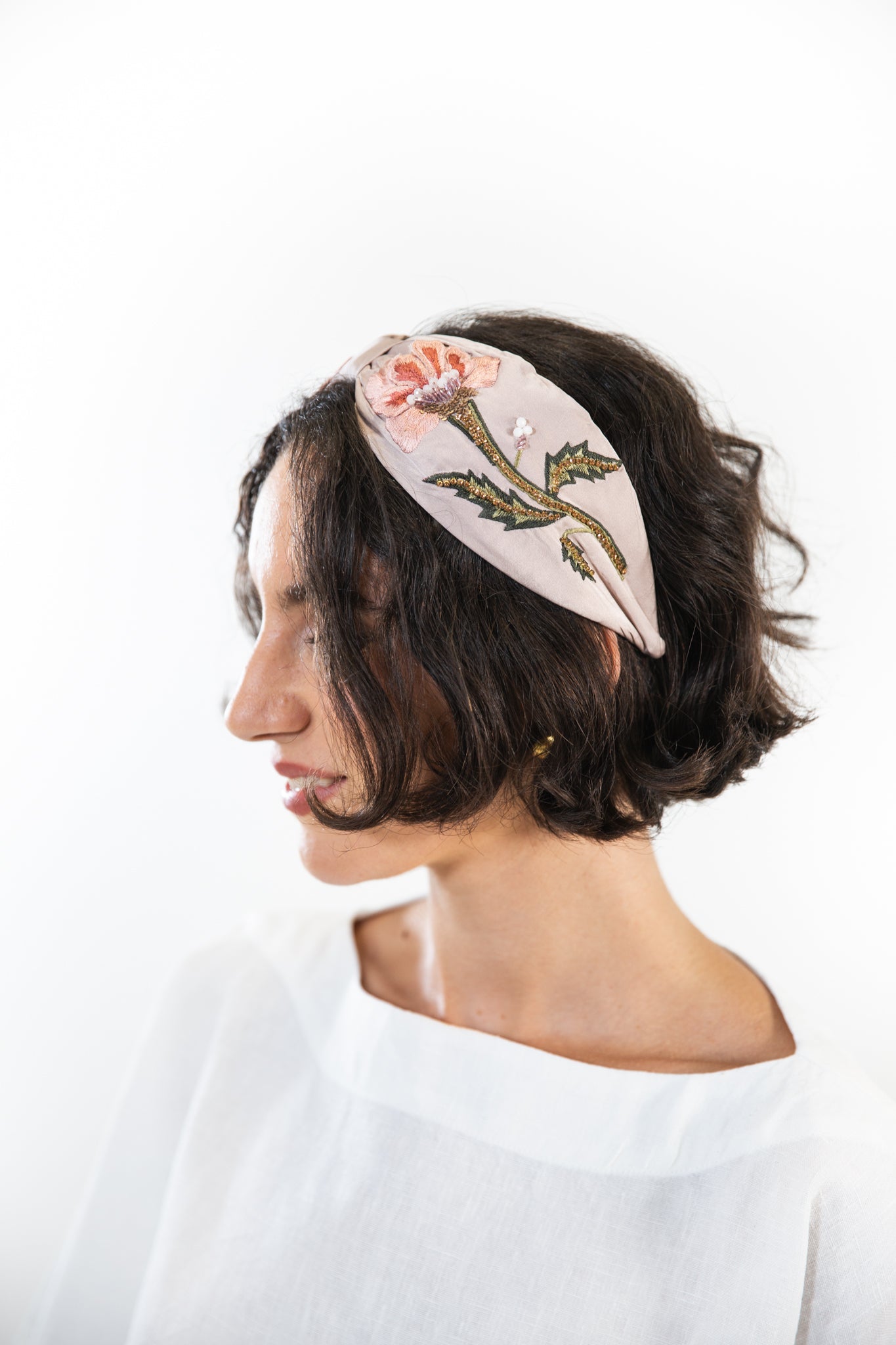 Hard Embroidered Headband | Giselle
