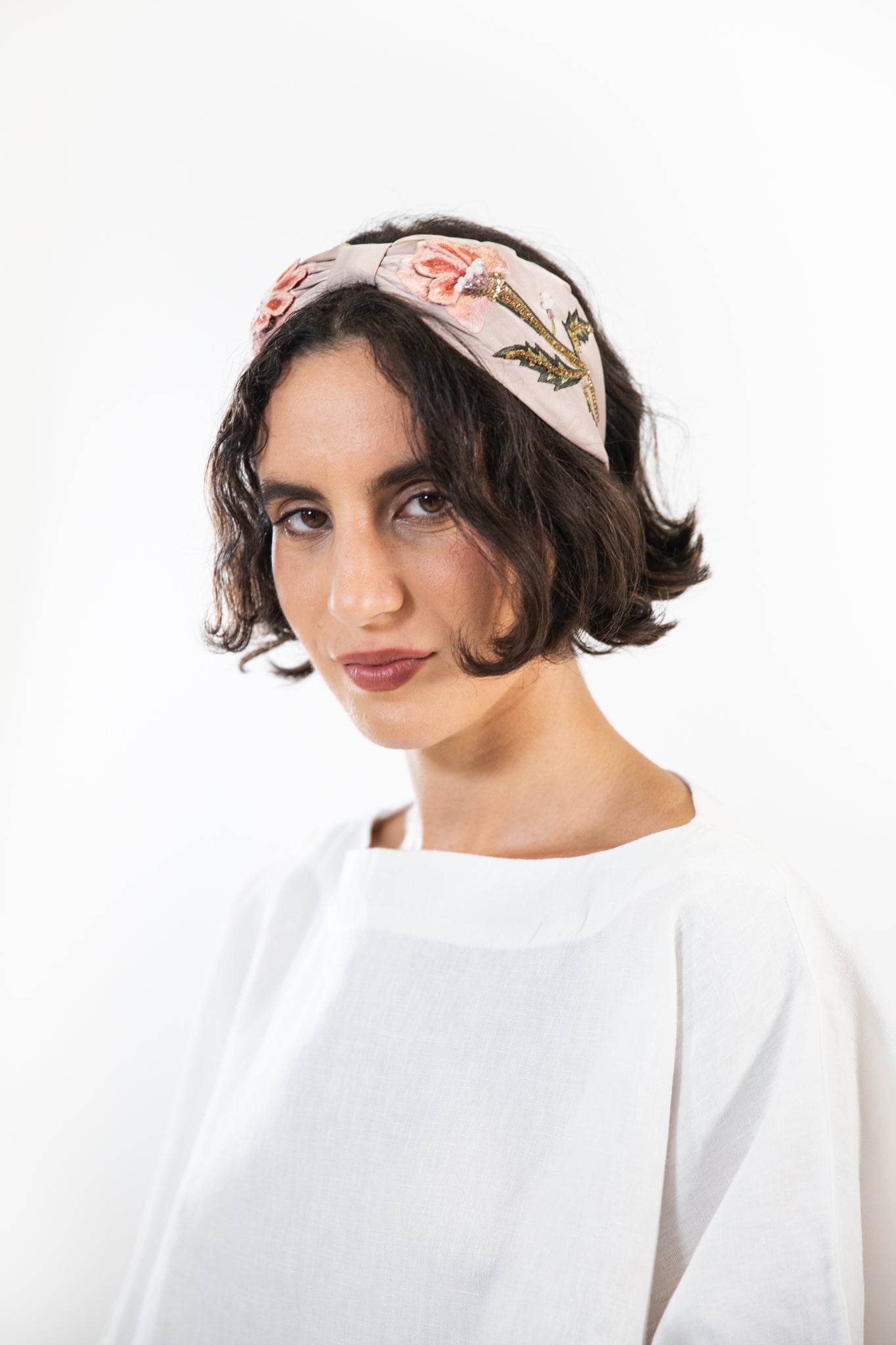 Hard Embroidered Headband | Giselle