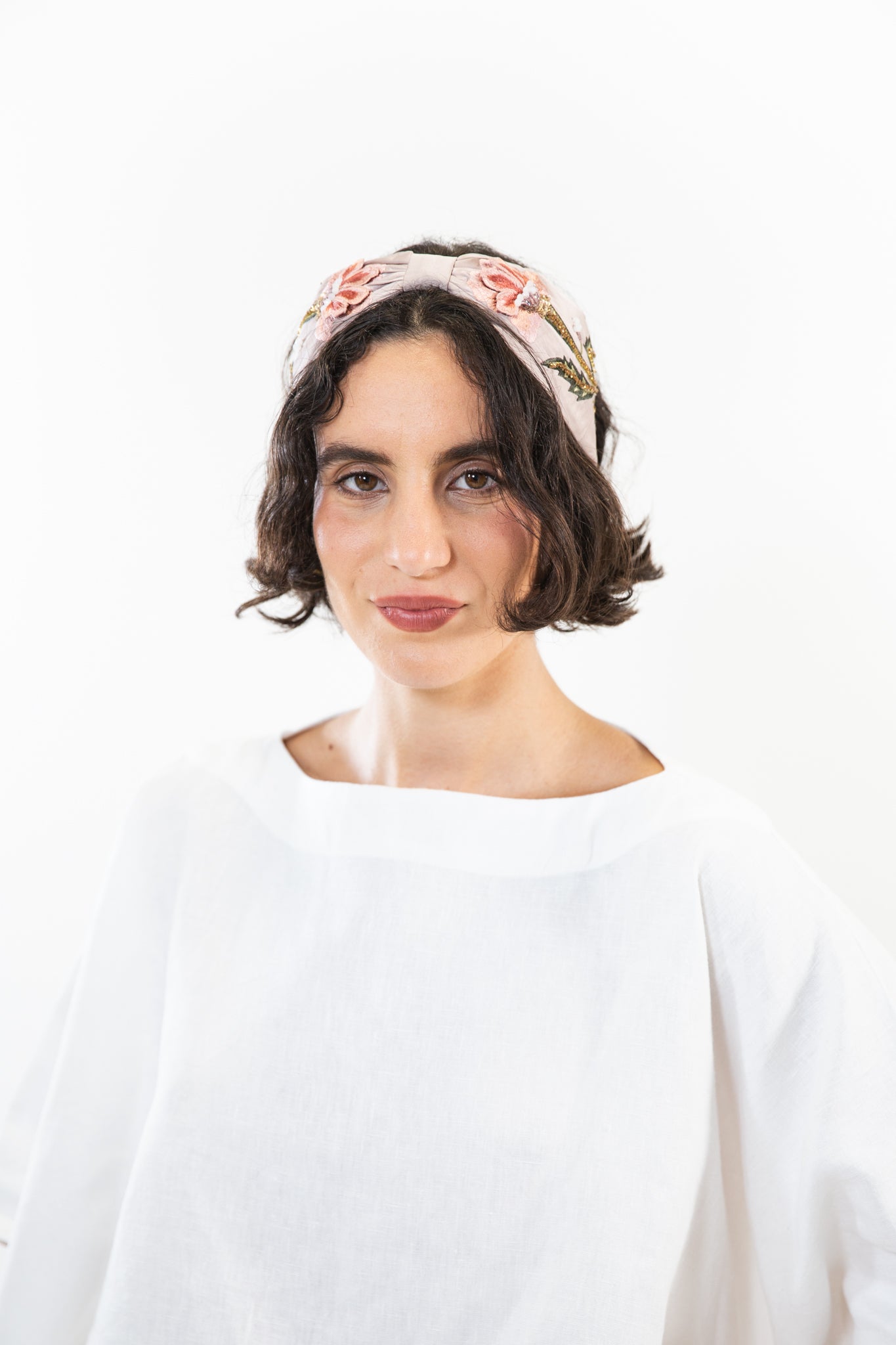 Hard Embroidered Headband | Giselle