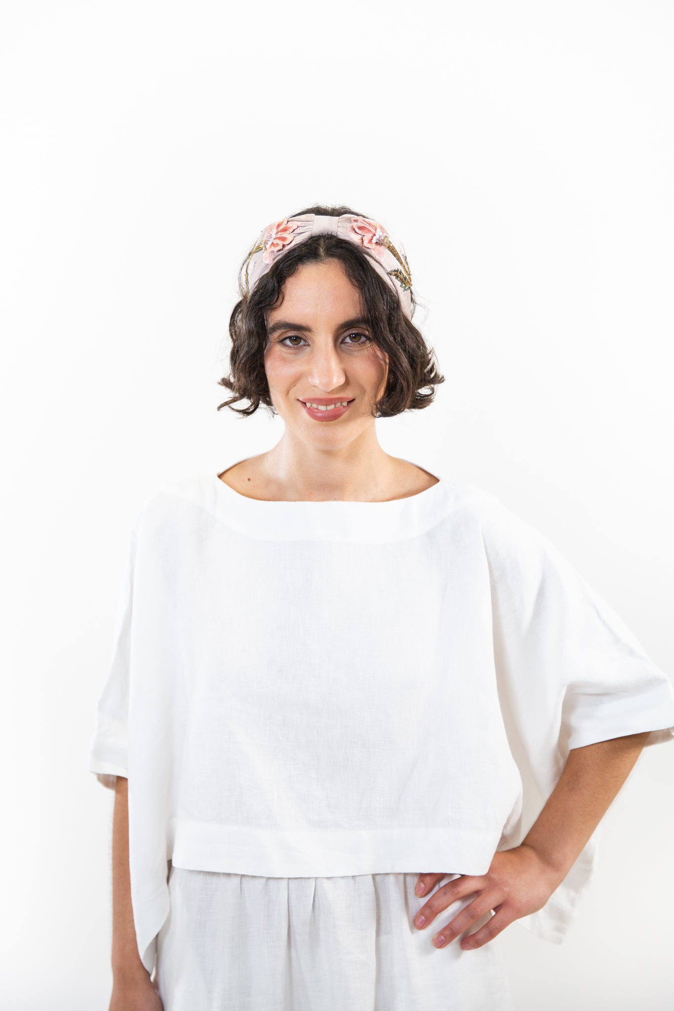 Hard Embroidered Headband | Giselle
