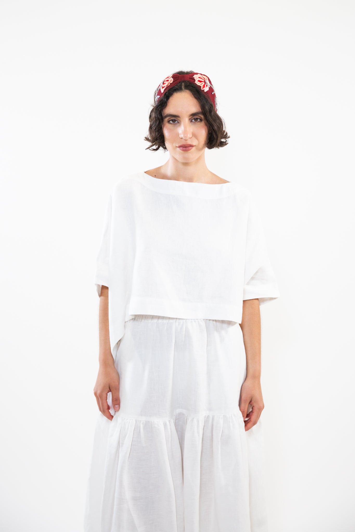 Hard Embroidered Headband | Hattie