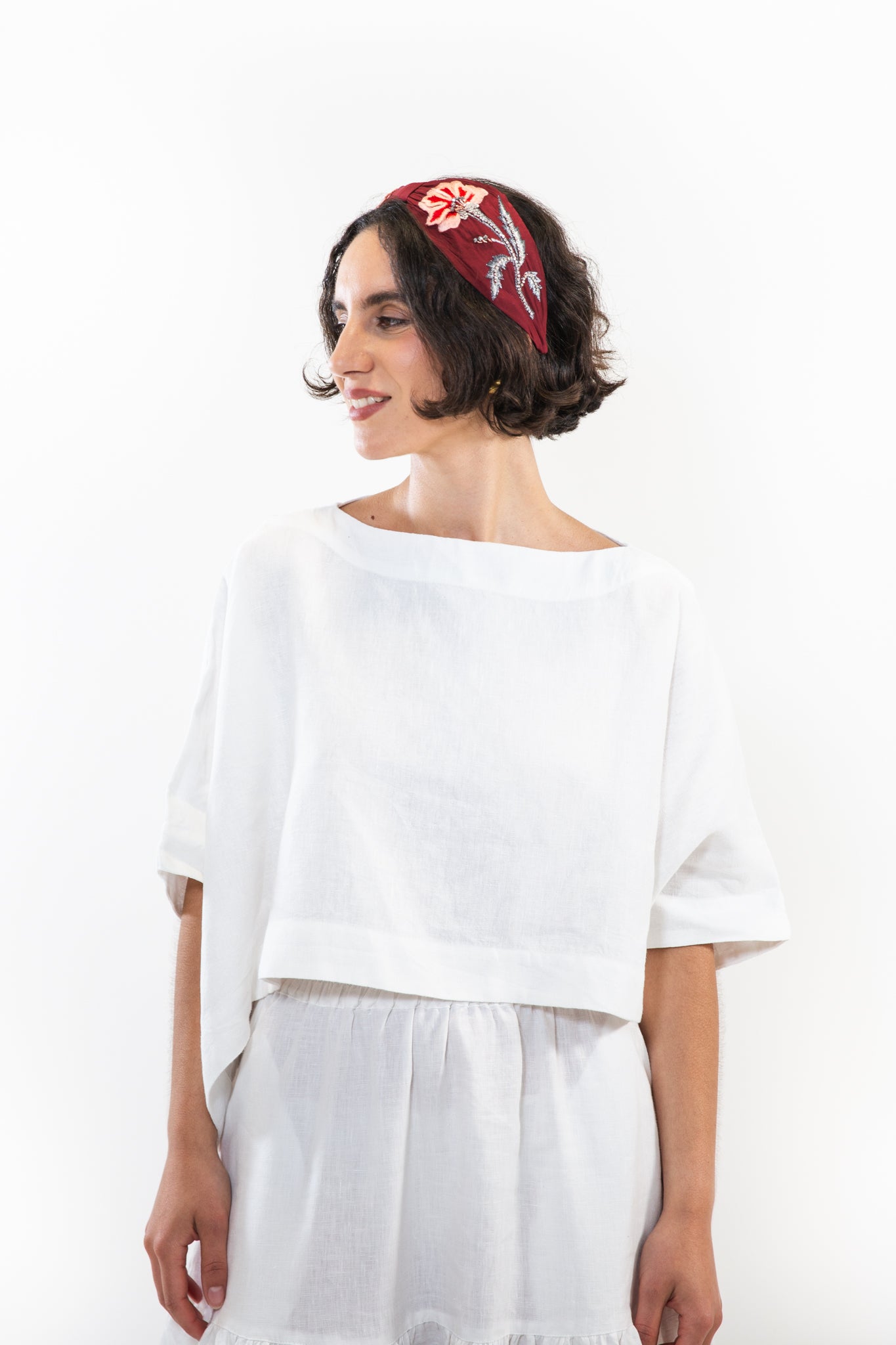 Hard Embroidered Headband | Hattie
