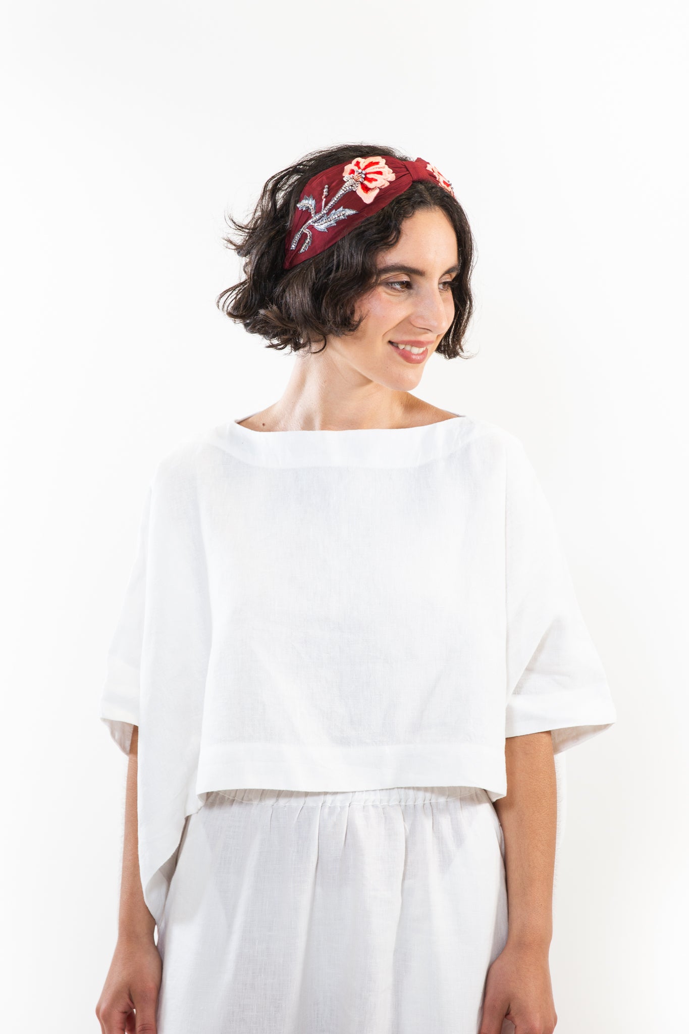 Hard Embroidered Headband | Hattie