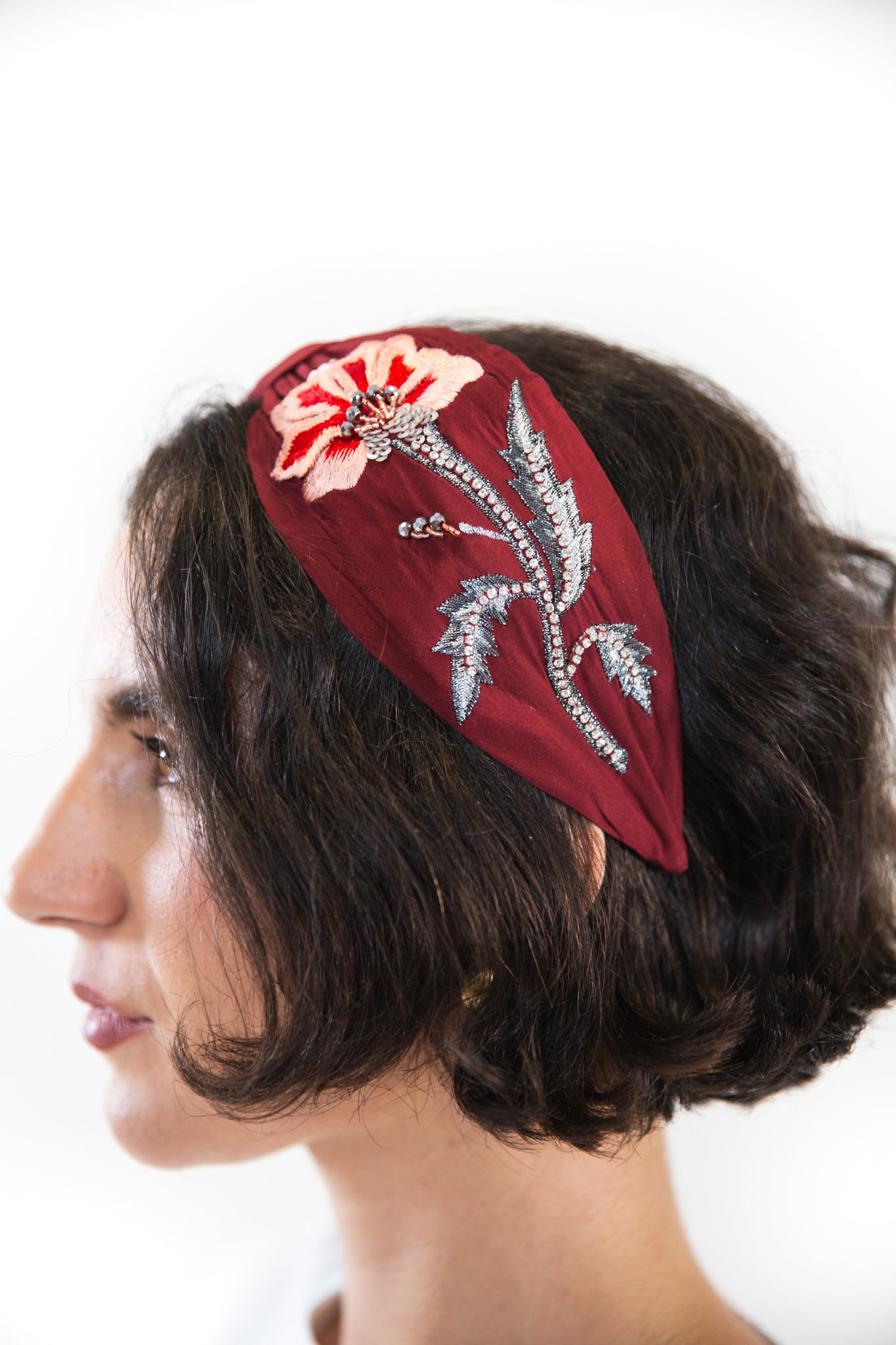 Hard Embroidered Headband | Hattie