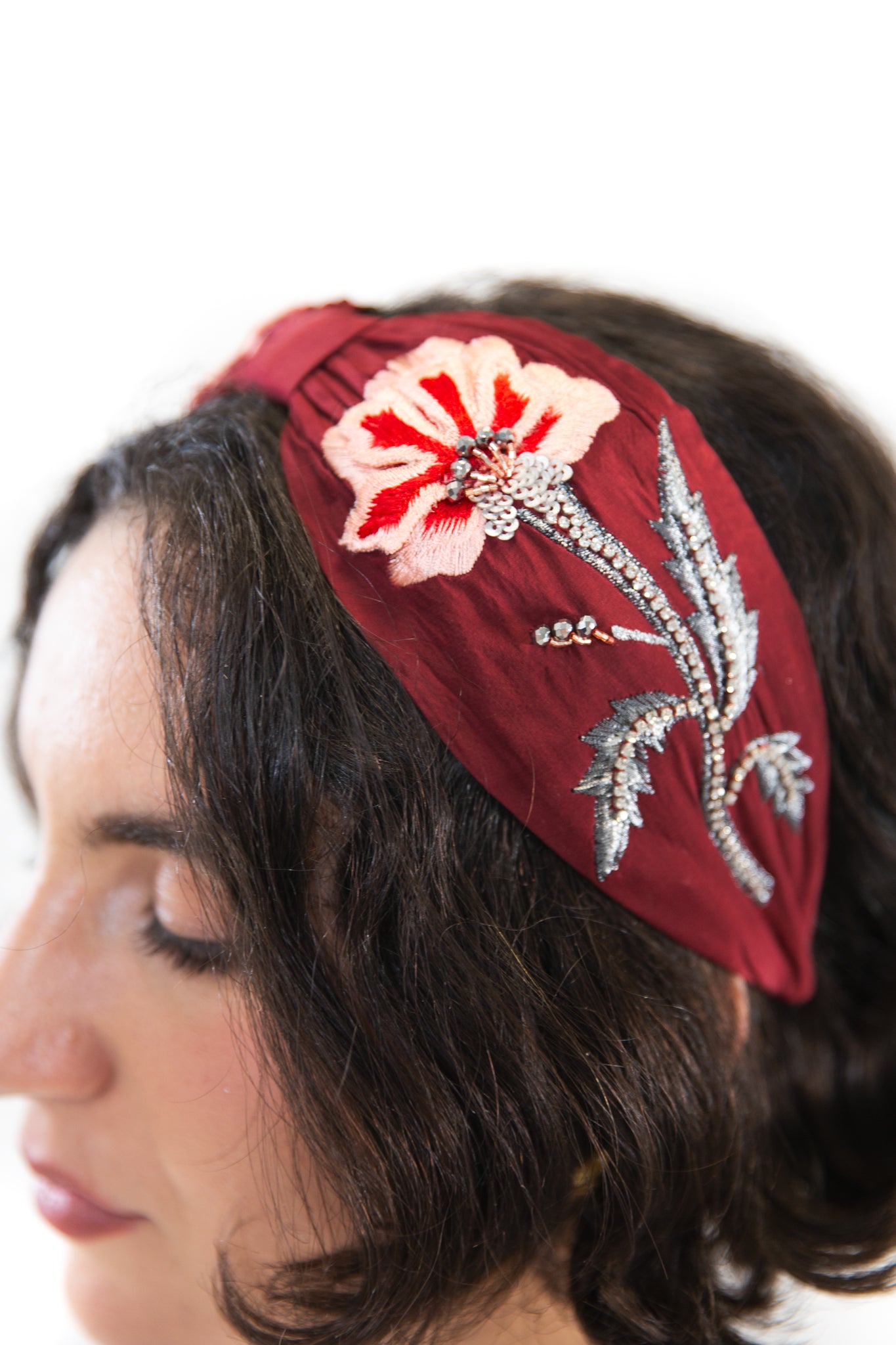 Hard Embroidered Headband | Hattie