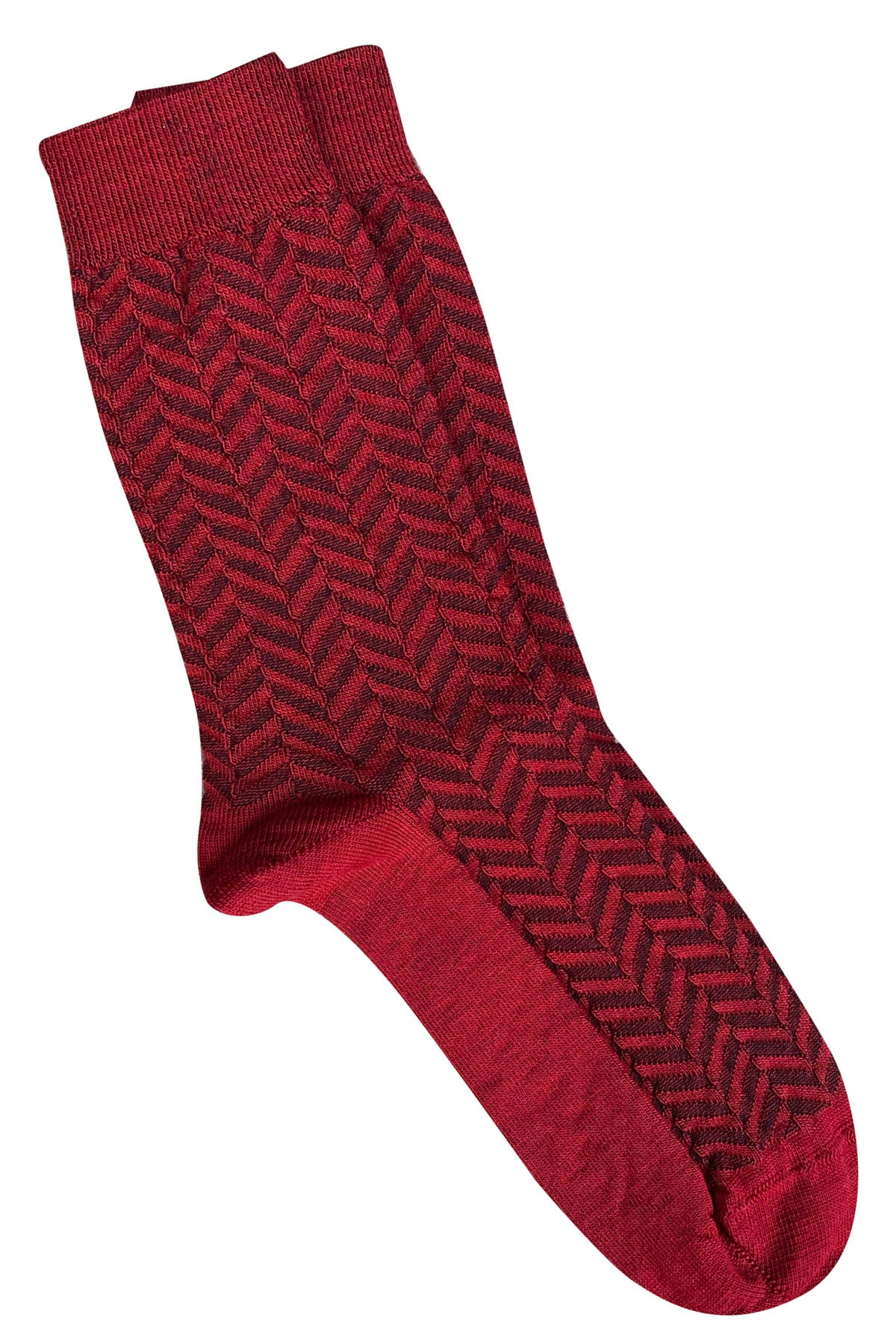 Tightology | Herringbone Red Merino Wool Socks