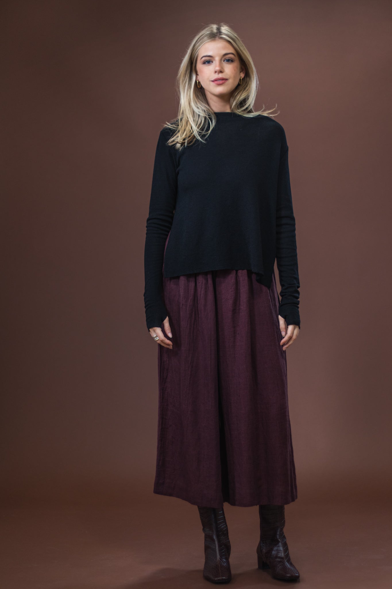 Merino With High Slits | Black