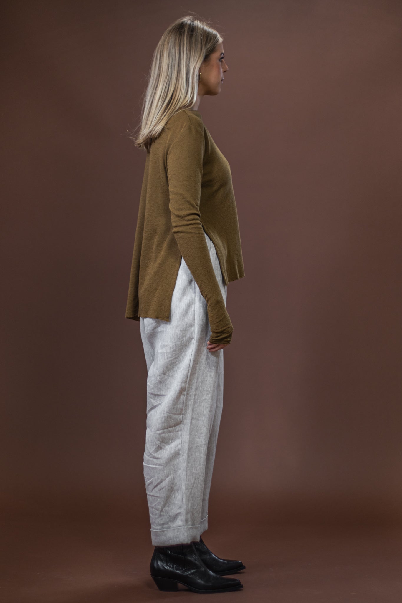 Merino With High Slits | Bronze