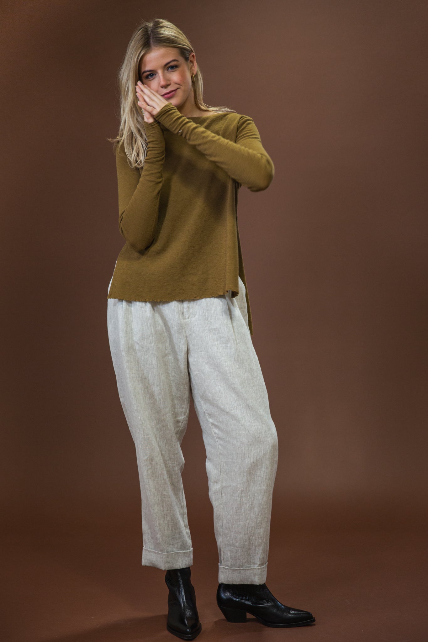 Merino With High Slits | Bronze