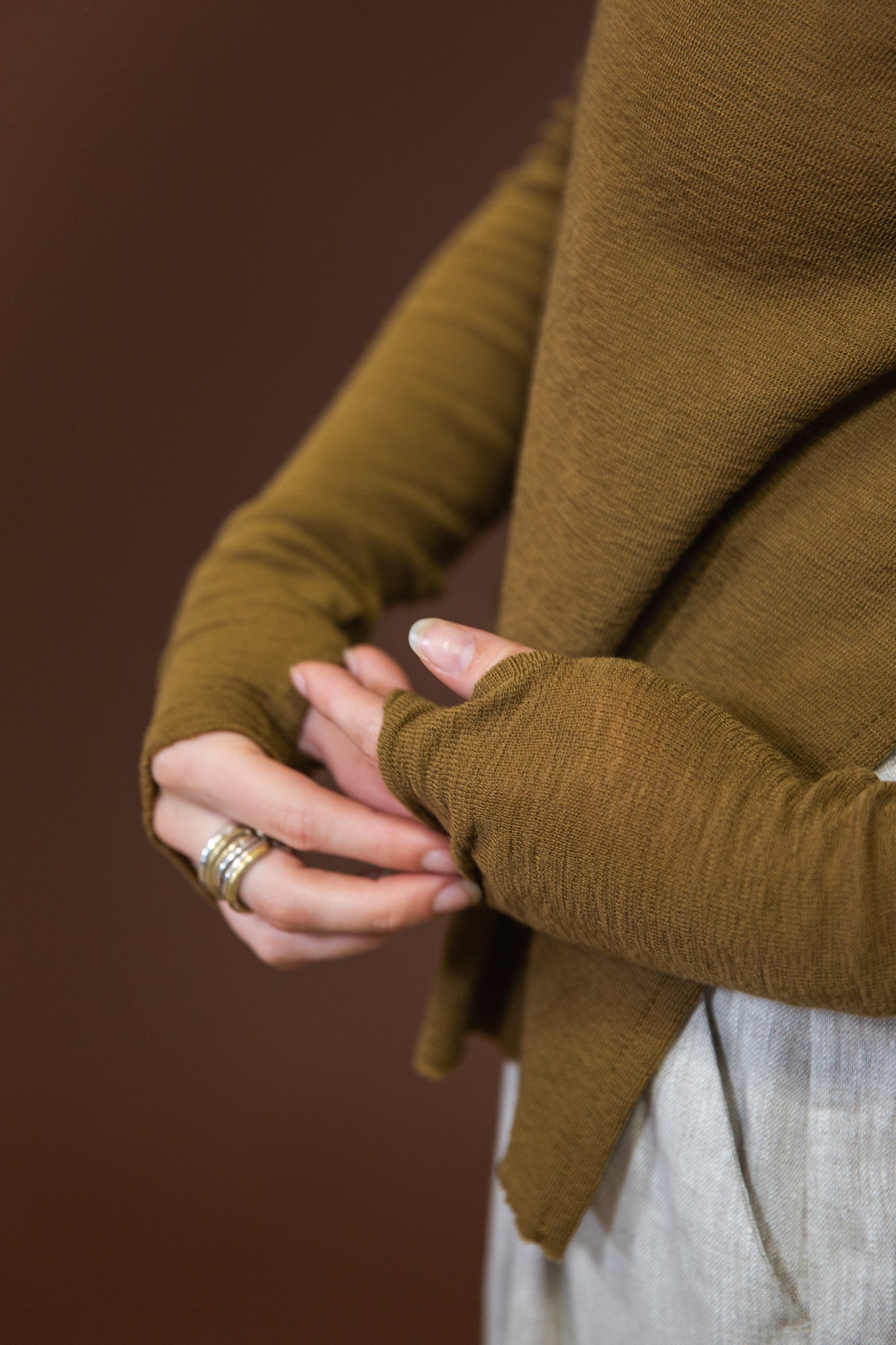 Merino With High Slits | Bronze