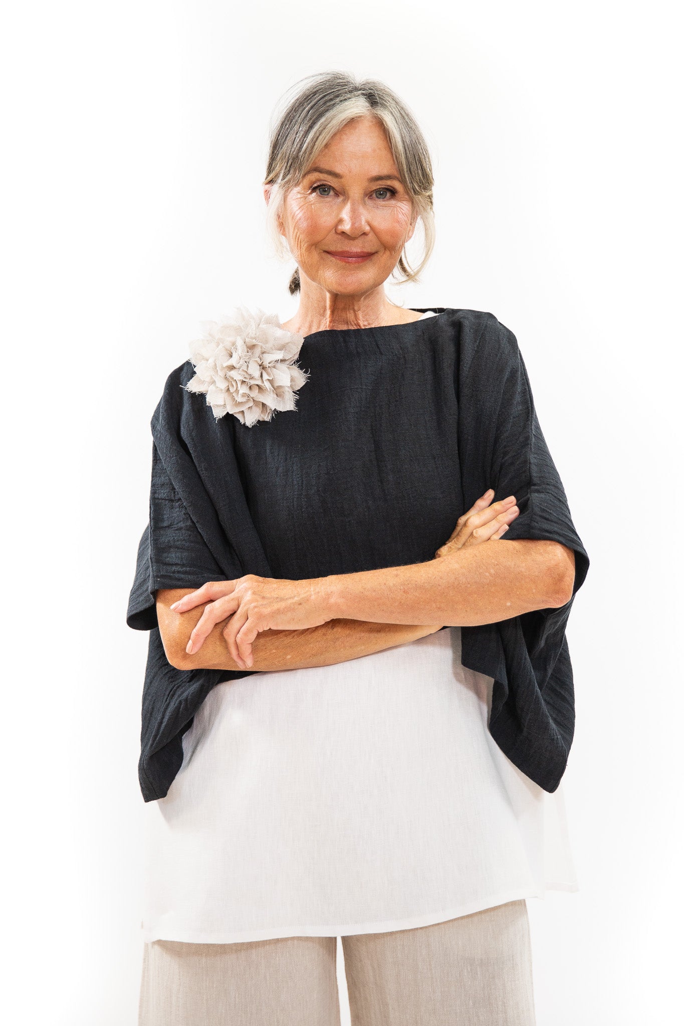 Fabric Flower Brooch | Neutral Crush