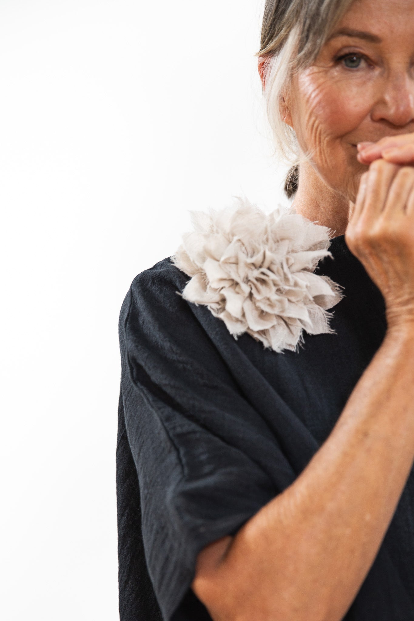 Fabric Flower Brooch | Neutral Crush