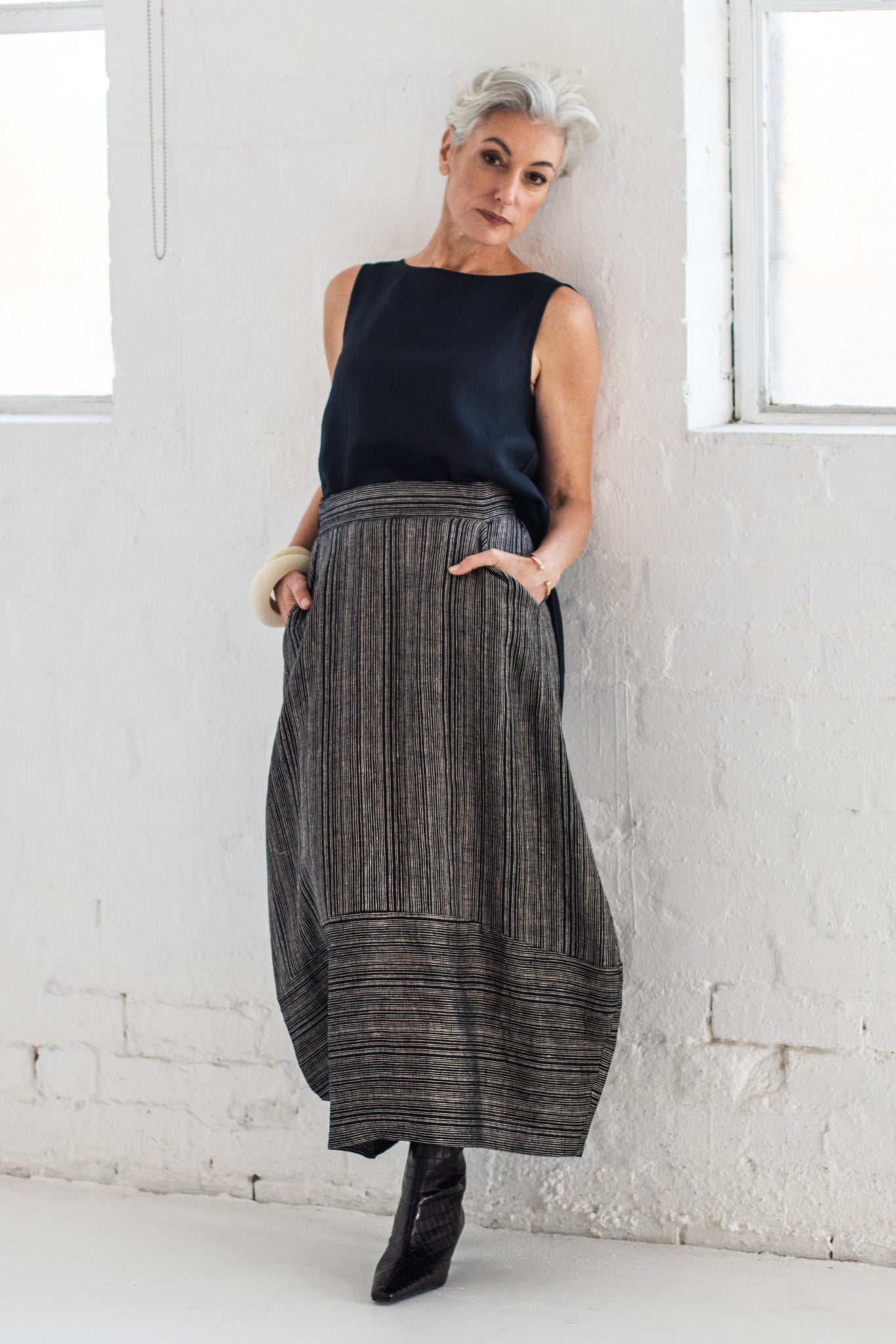Eadie Skirt | Raven Stripe