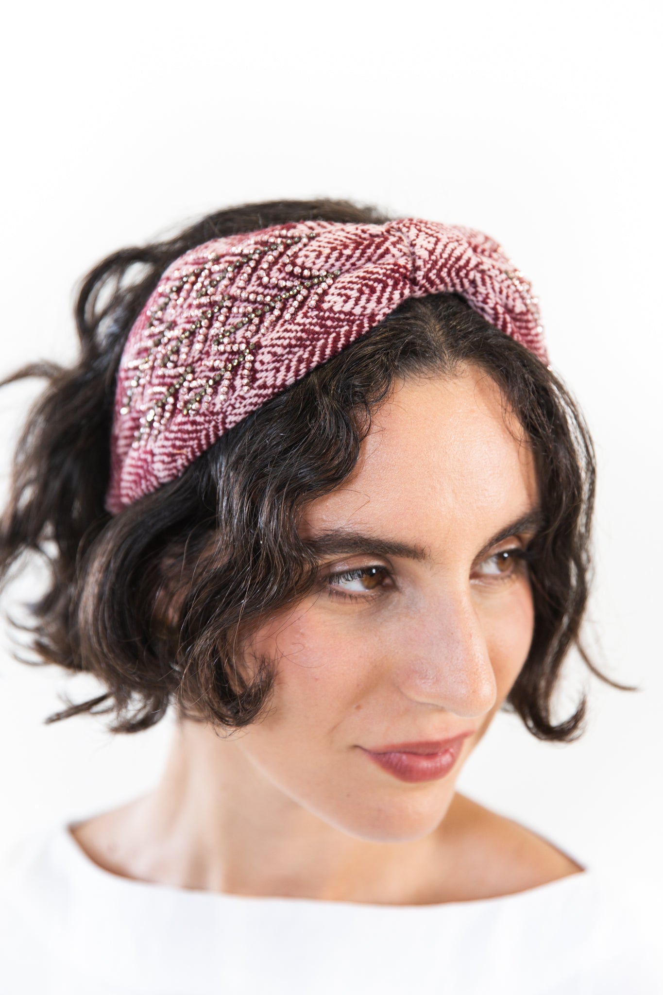 Hard Embroidered Headband | Keely