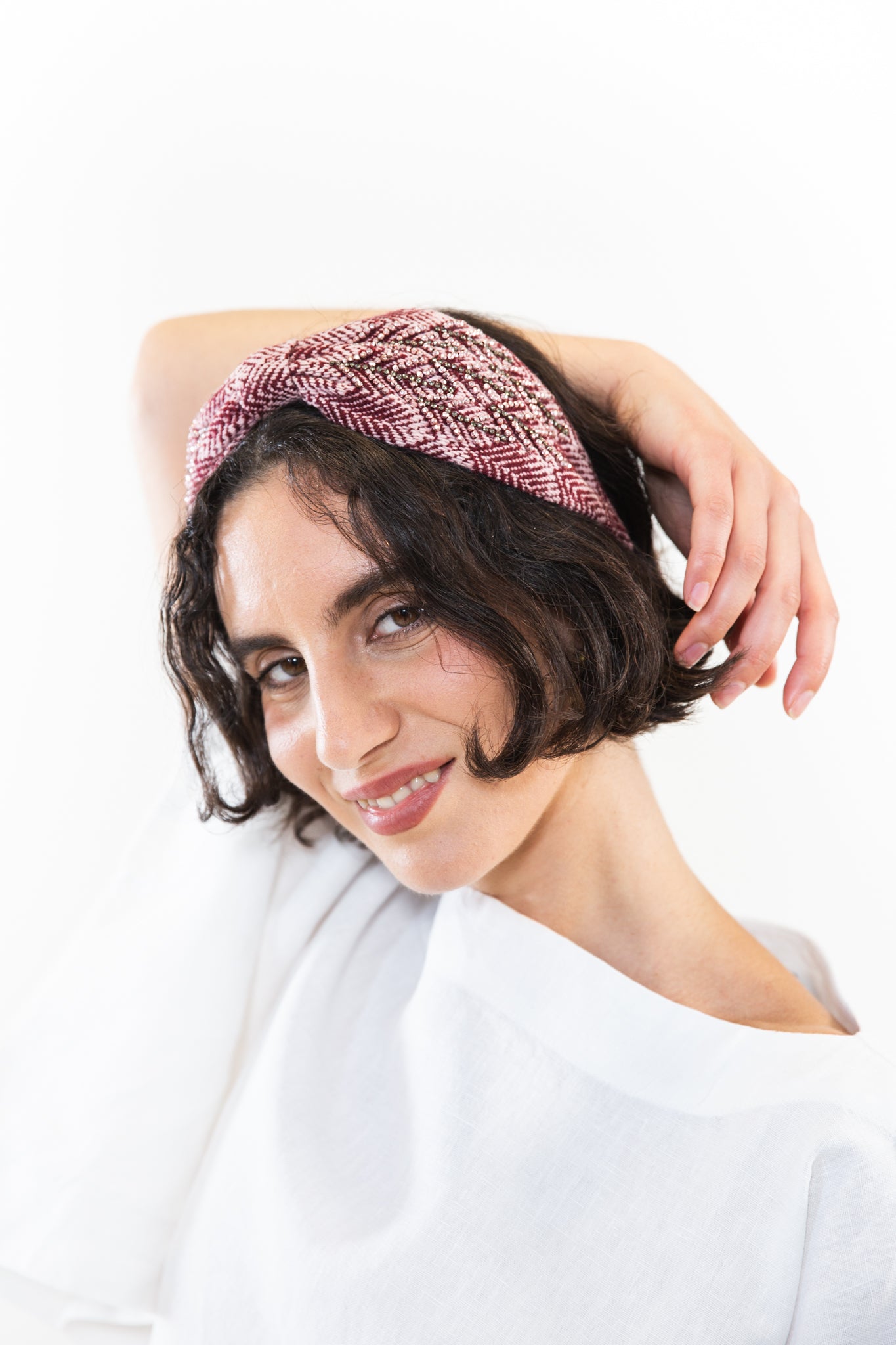 Hard Embroidered Headband | Keely