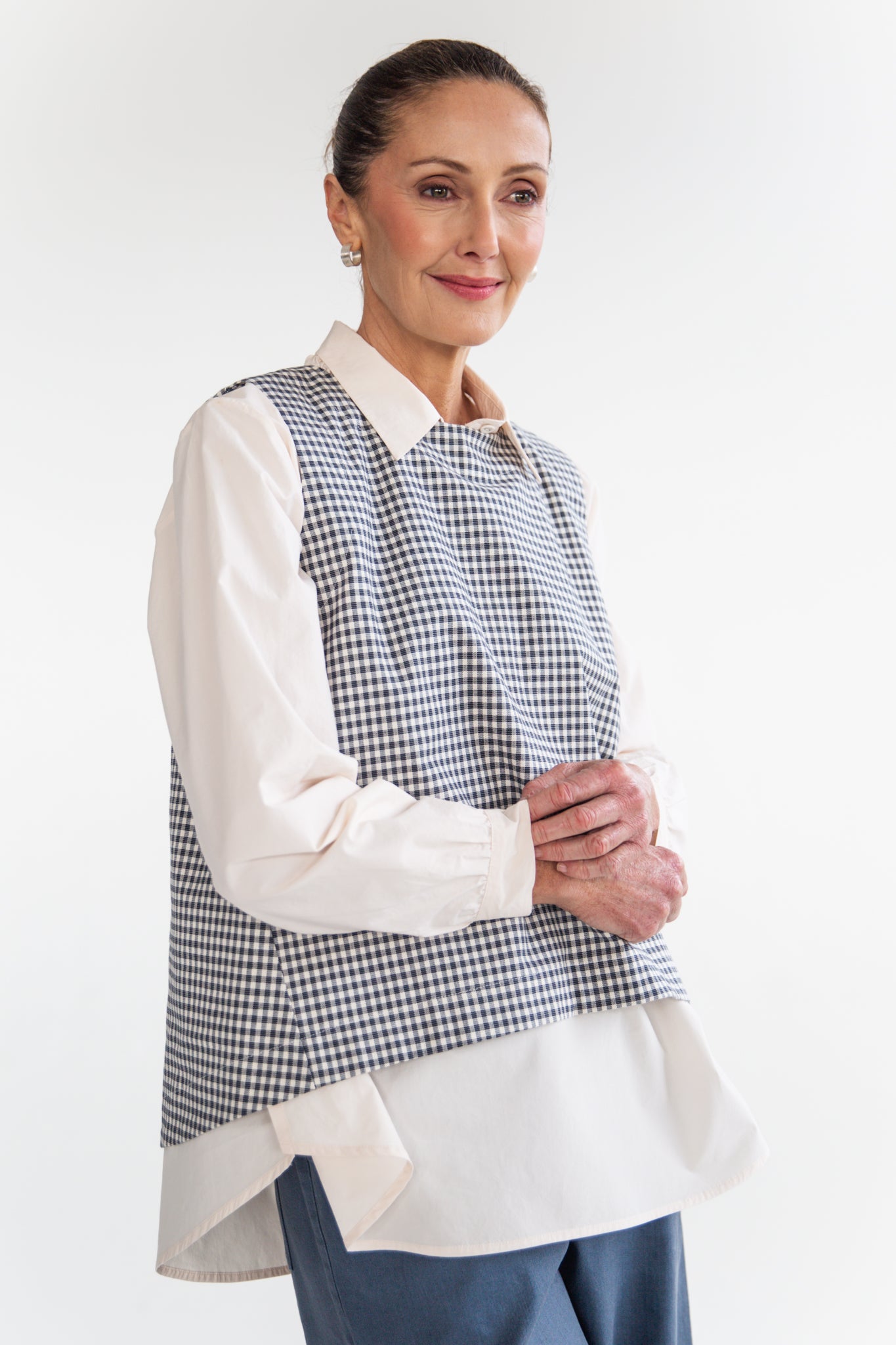 Lilli Top | Smokey Blue Check