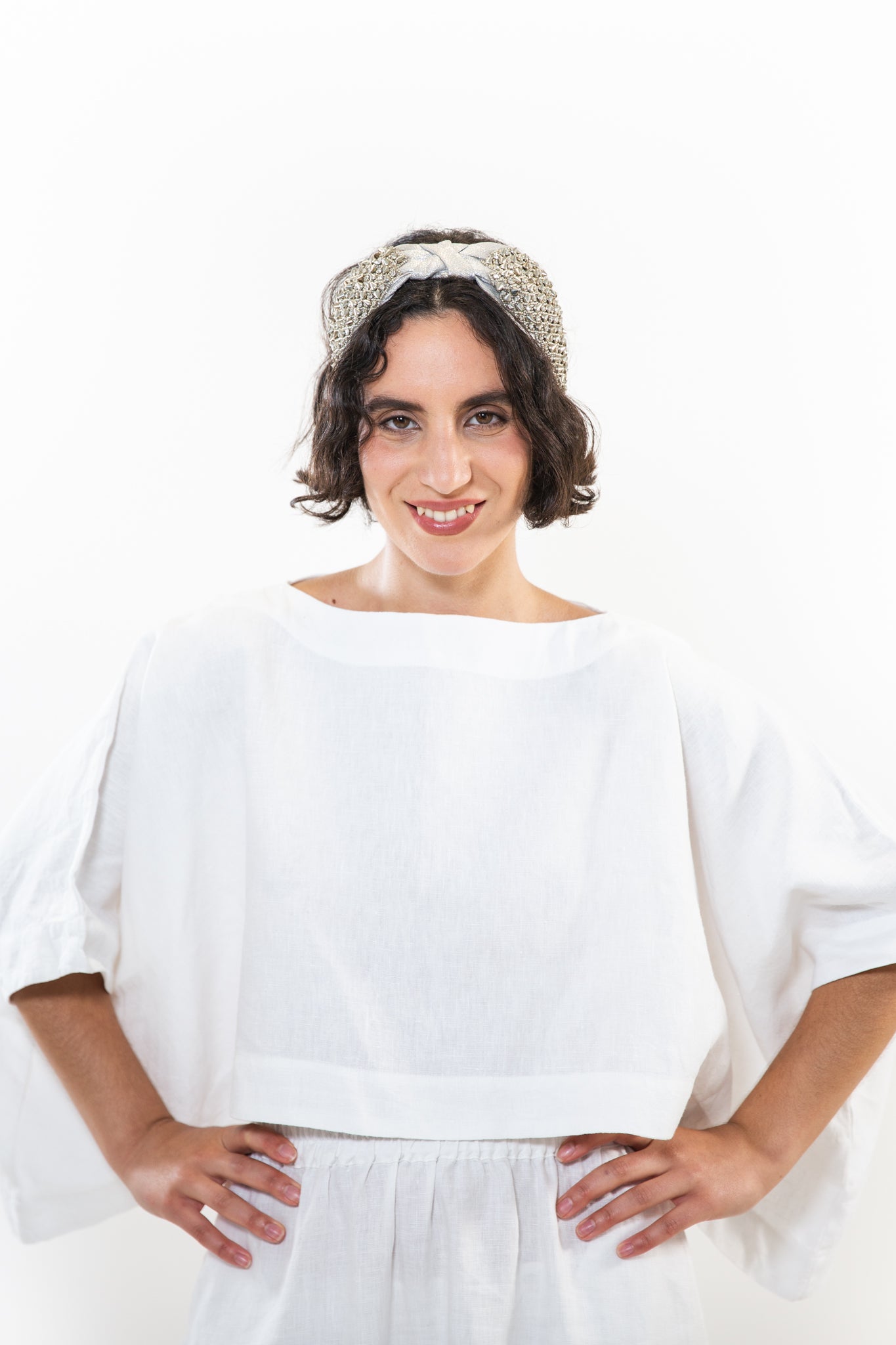 Hard Embroidered Headband | Maya