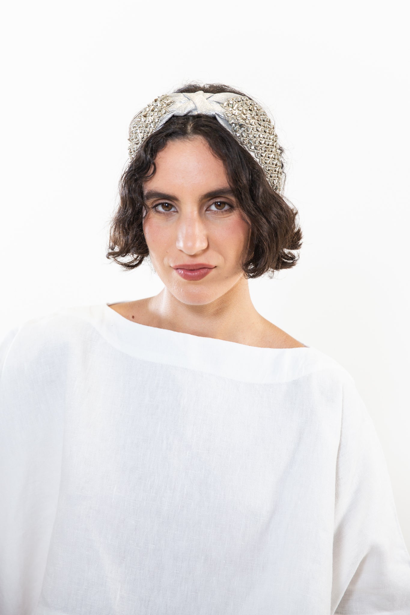 Hard Embroidered Headband | Maya