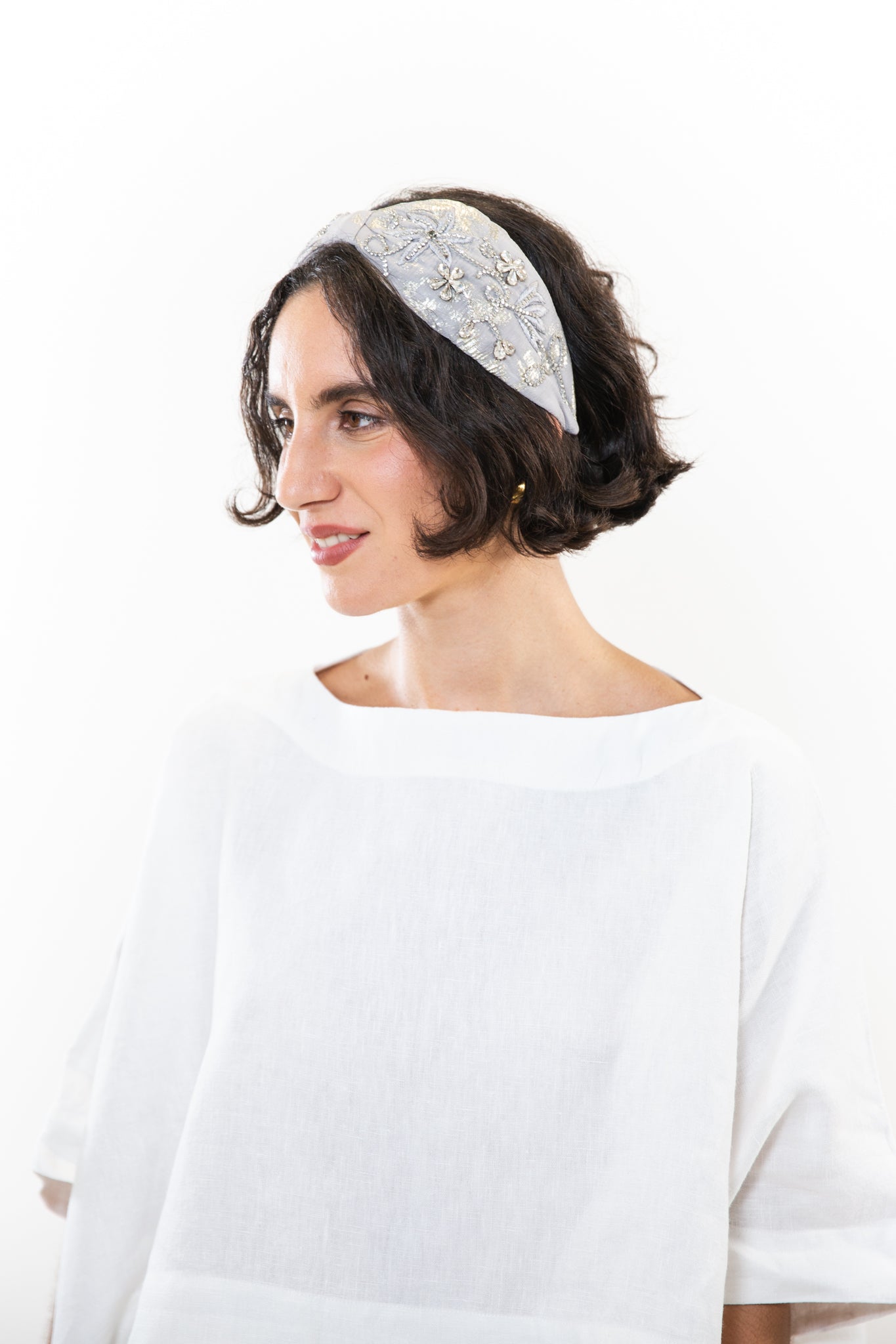 Hard Embroidered Headband | Piper