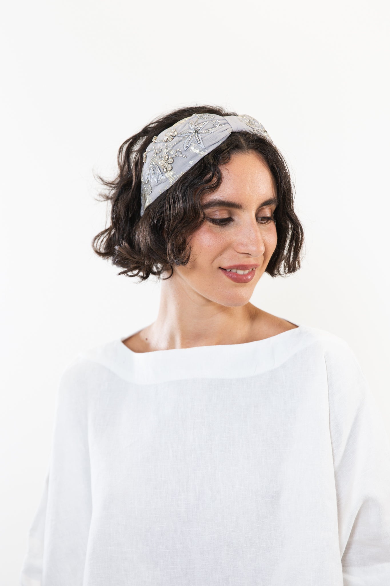 Hard Embroidered Headband | Piper
