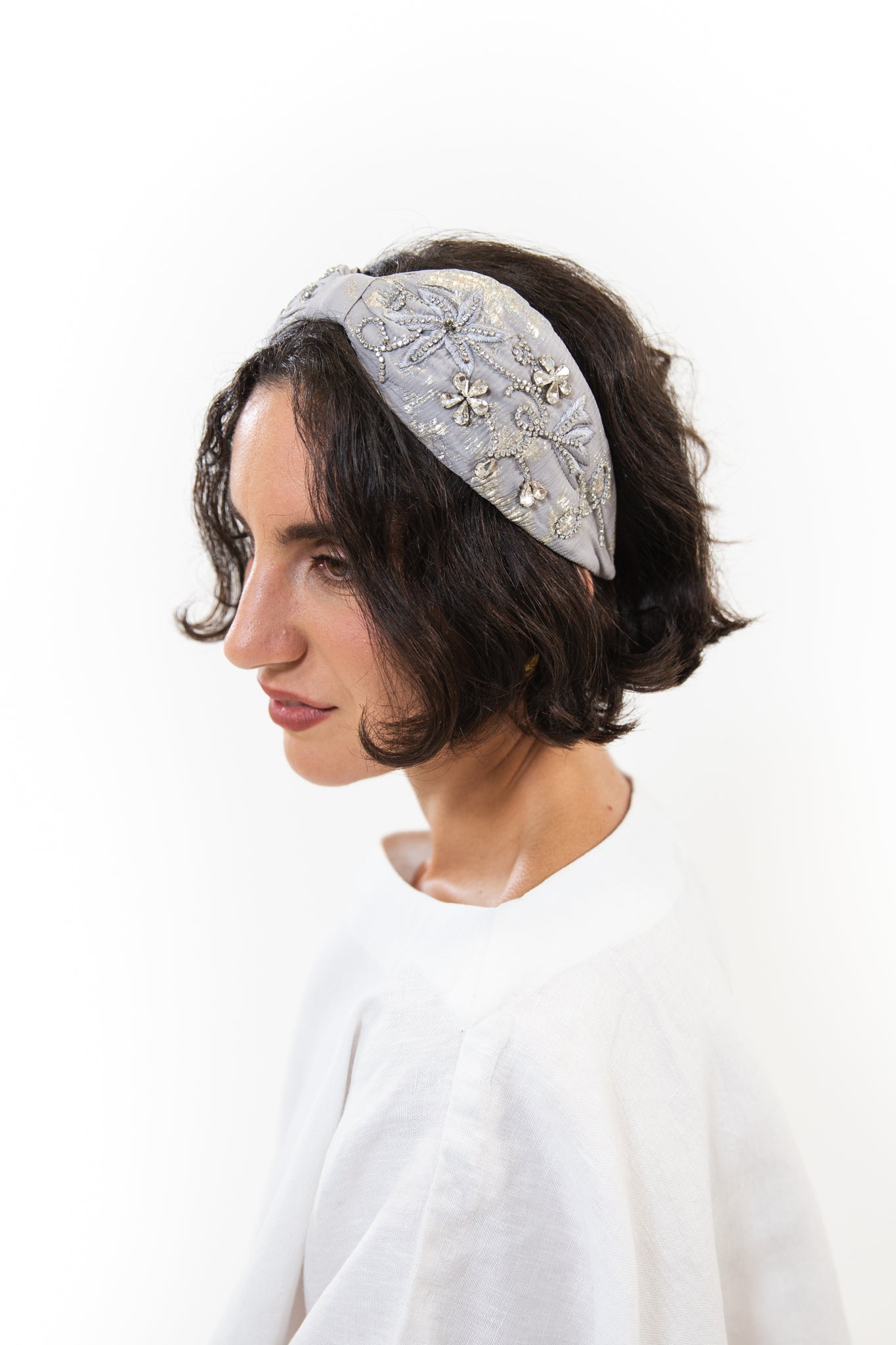 Hard Embroidered Headband | Piper