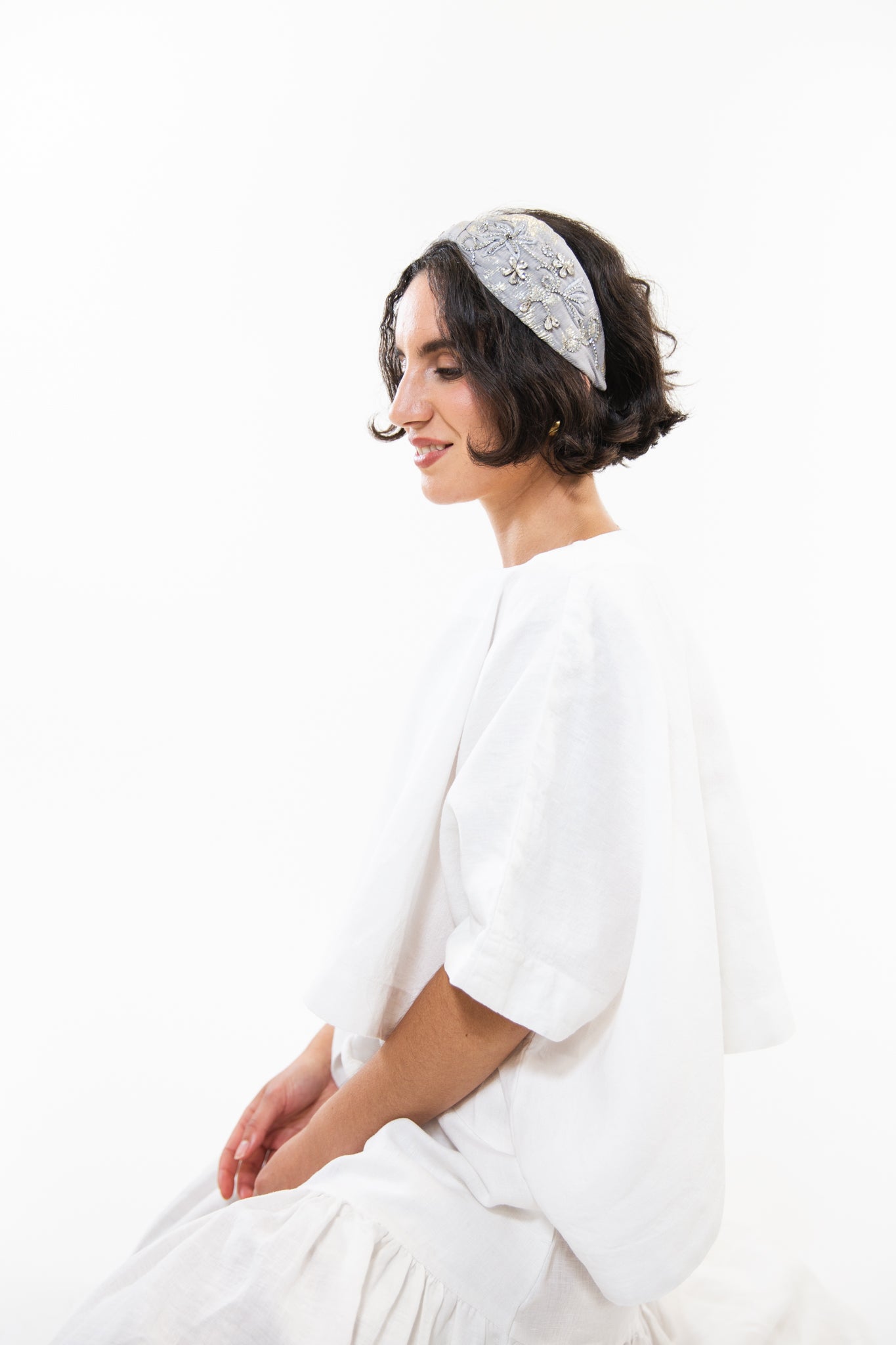 Hard Embroidered Headband | Piper