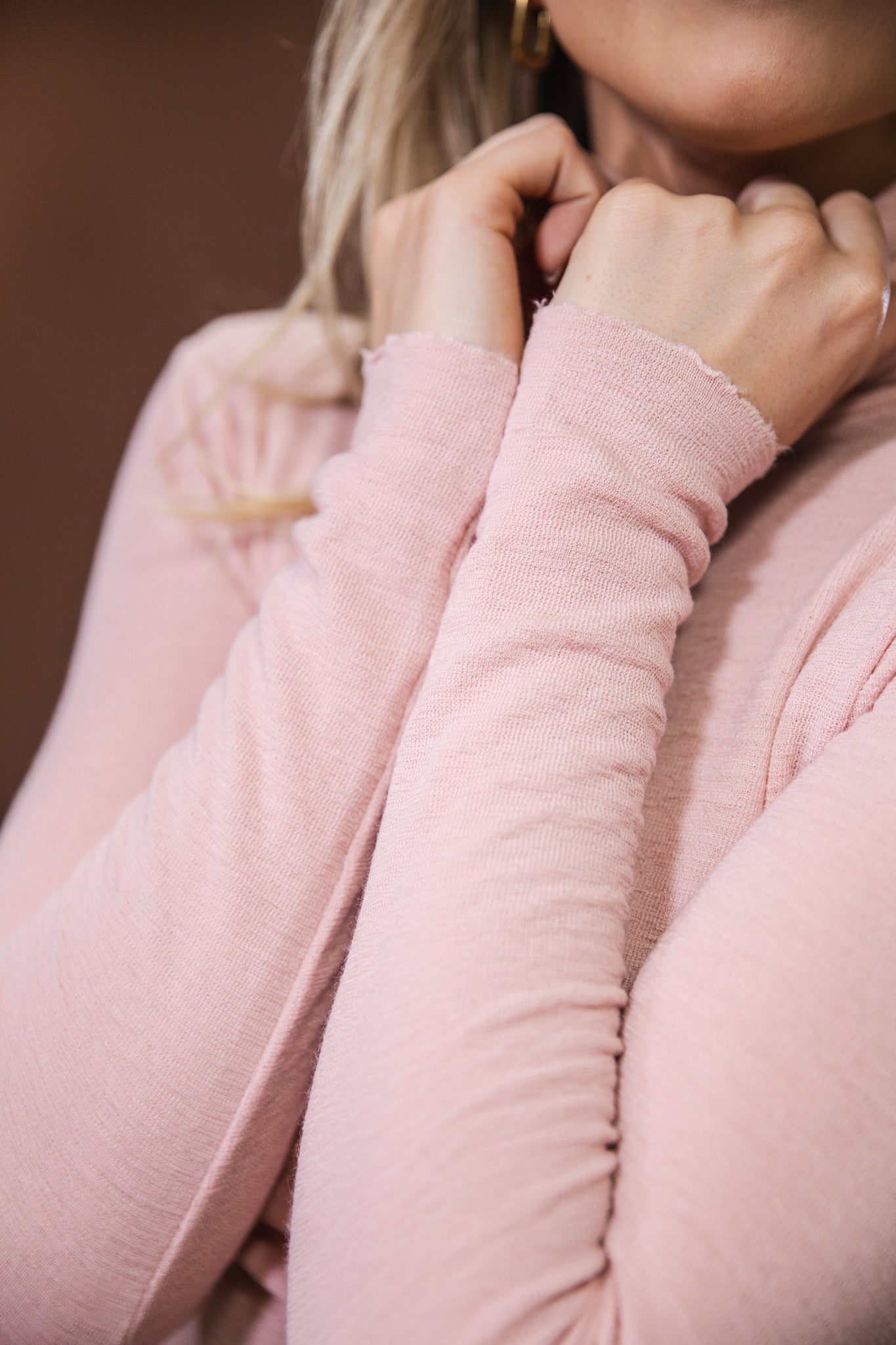 Merino Roll Neck | Rose