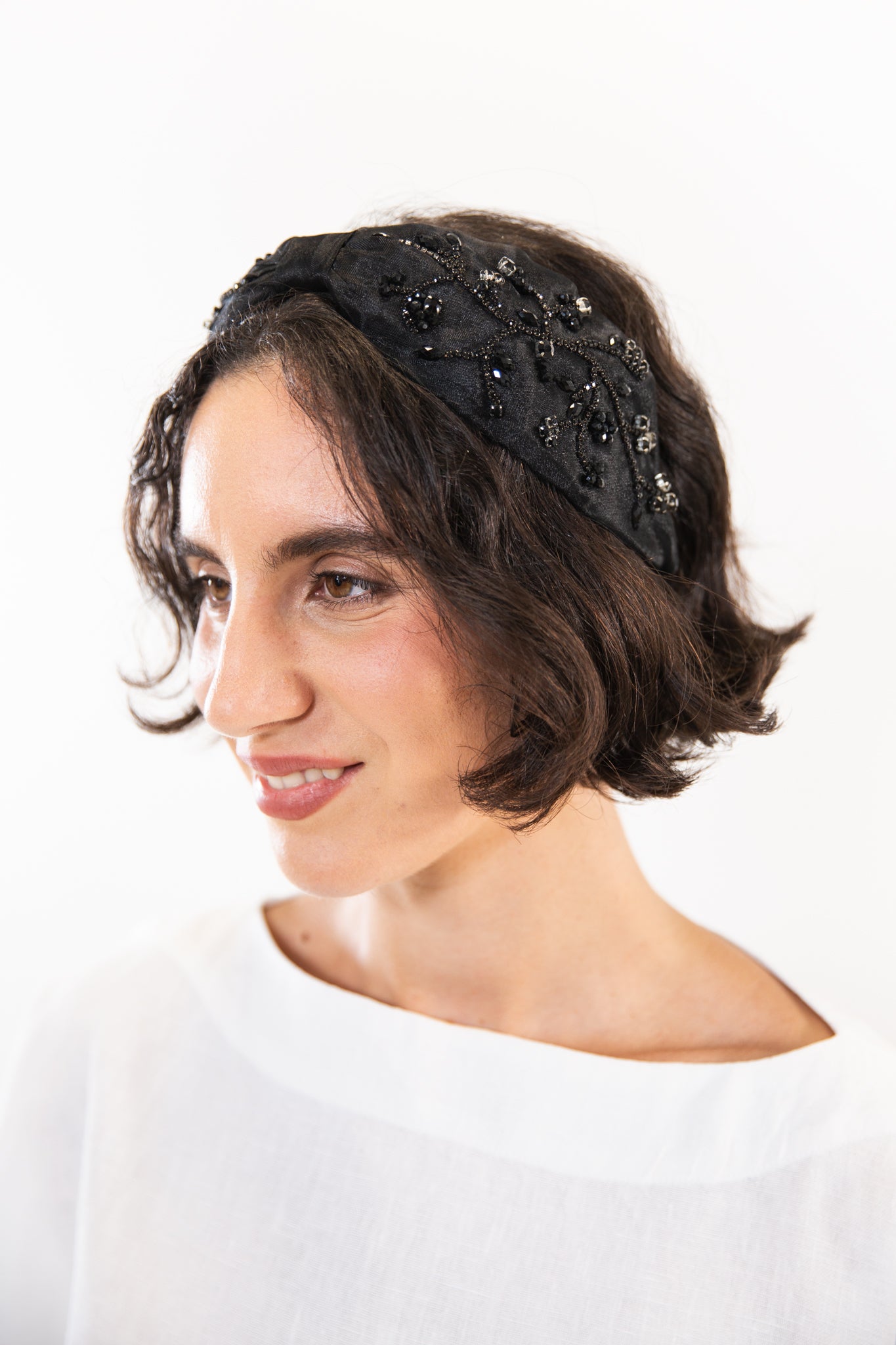 Hard Embroidered Headband | Roma