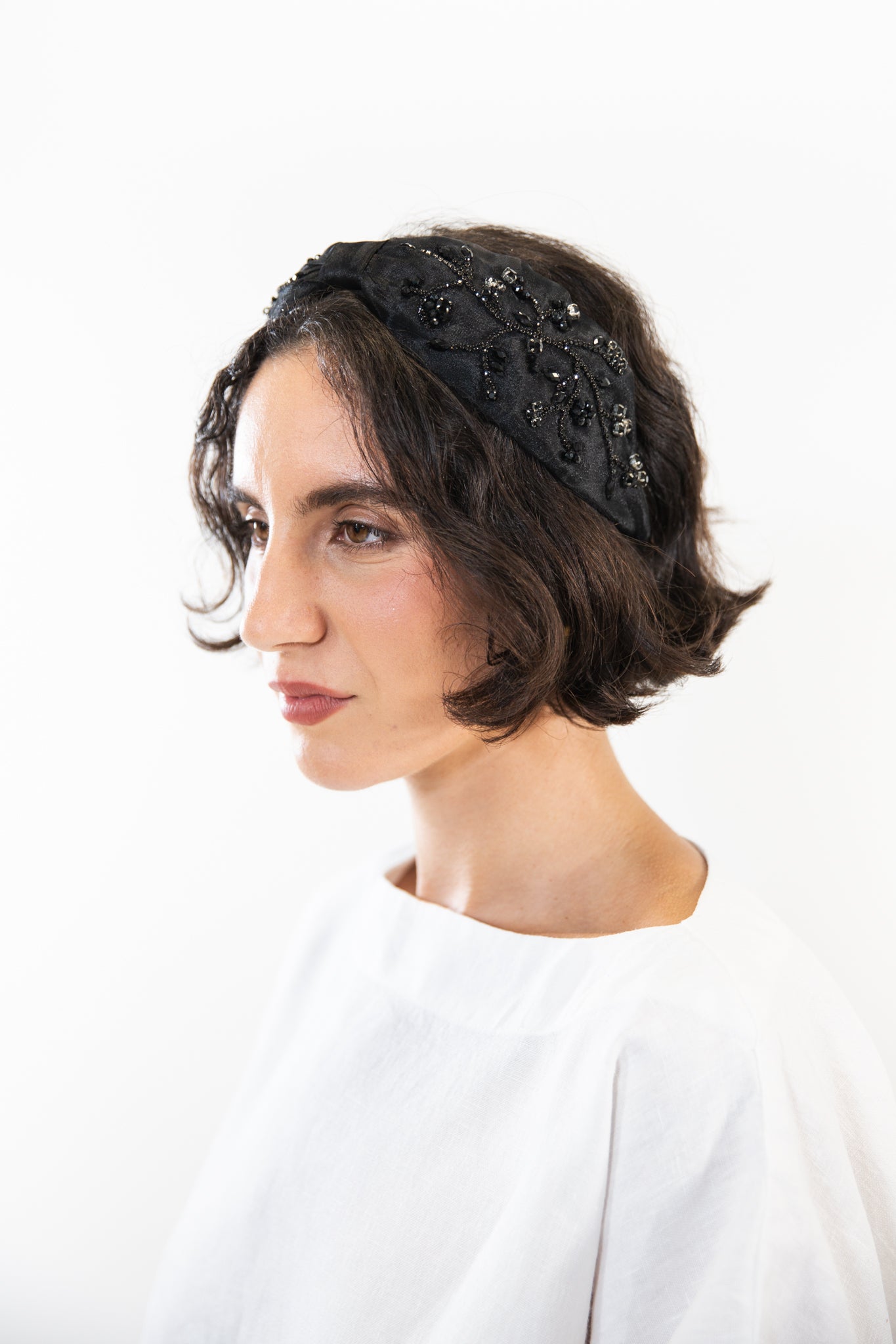 Hard Embroidered Headband | Roma