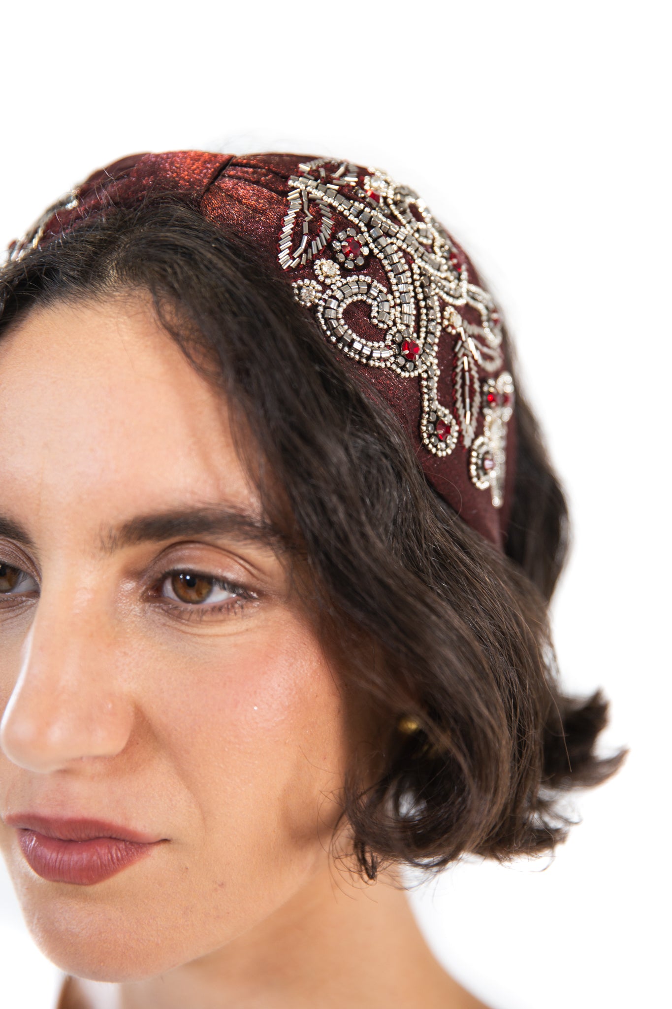 Hard Embroidered Headband | Rosalie