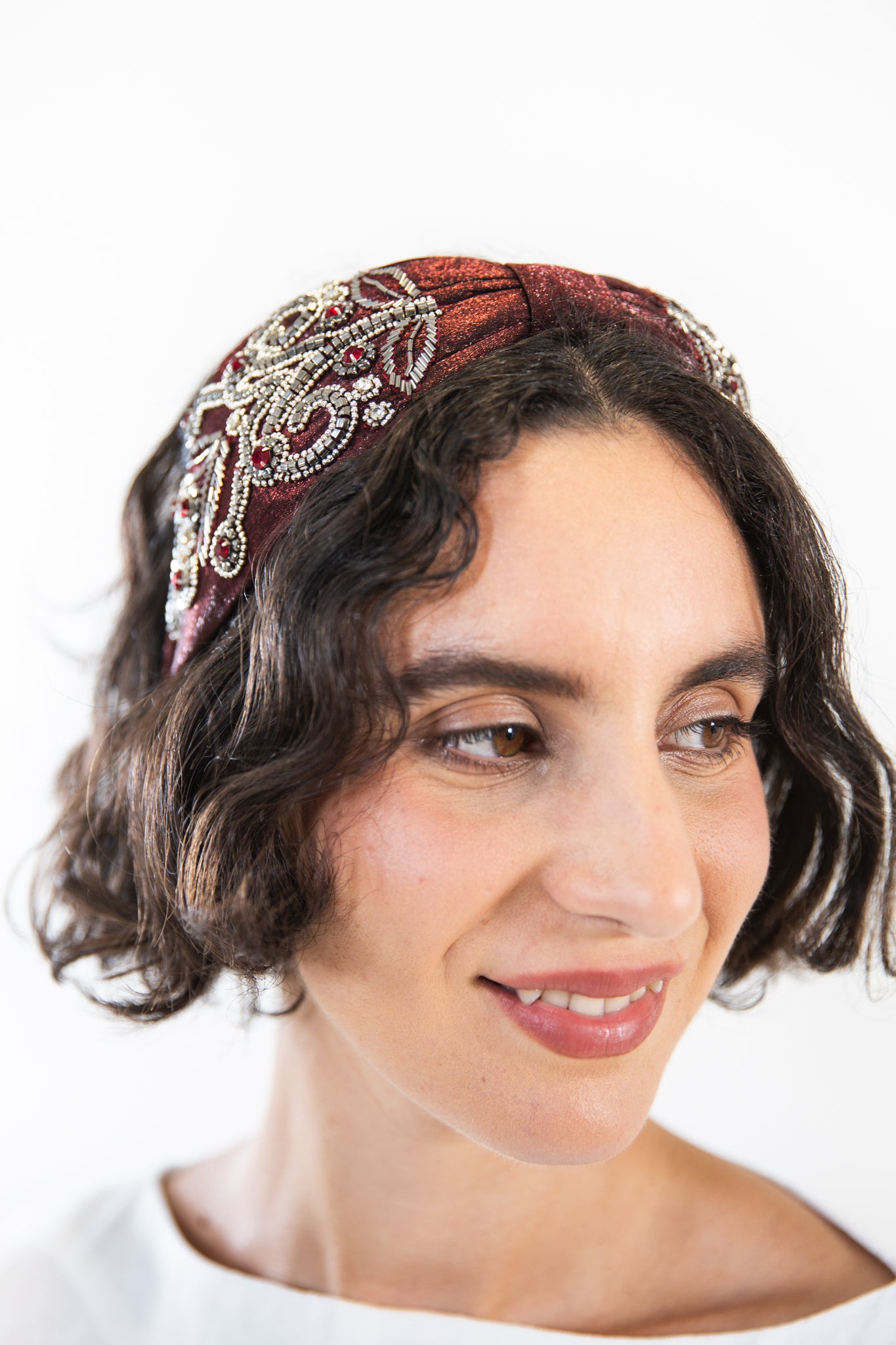 Hard Embroidered Headband | Rosalie