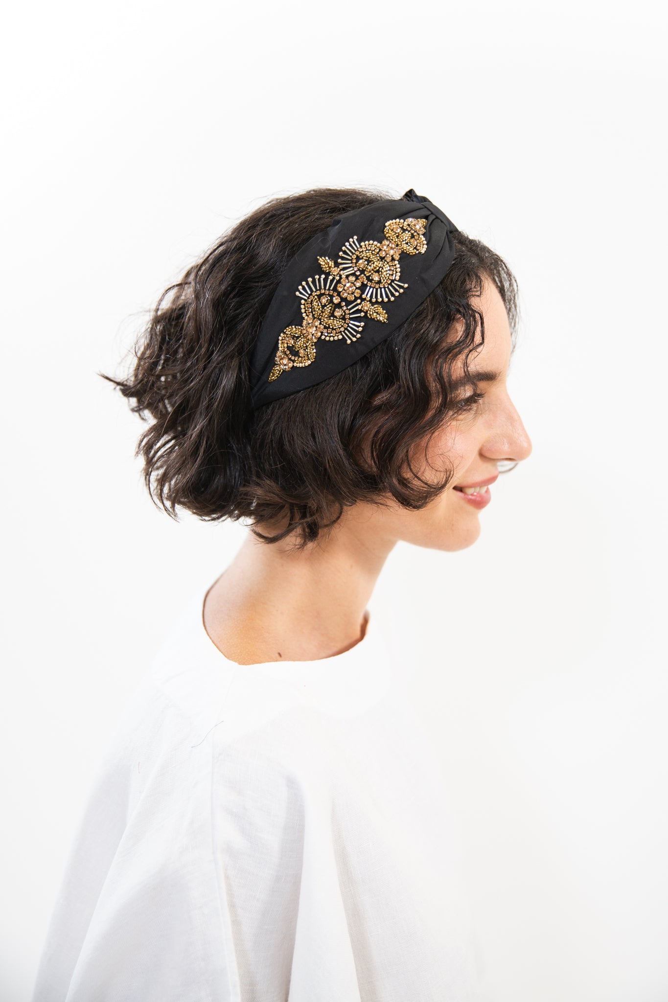 Hard Embroidered Headband | Sadie