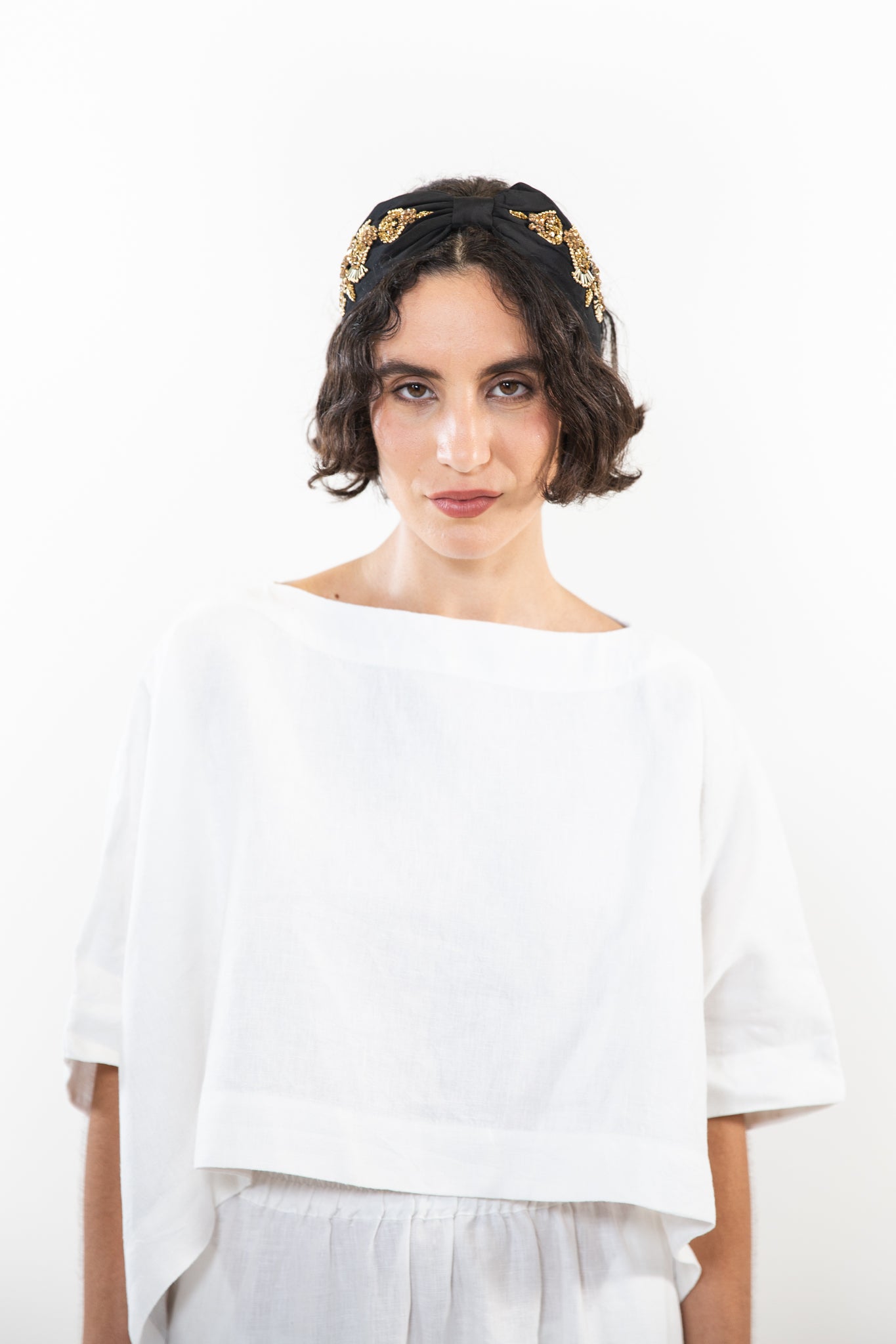 Hard Embroidered Headband | Sadie