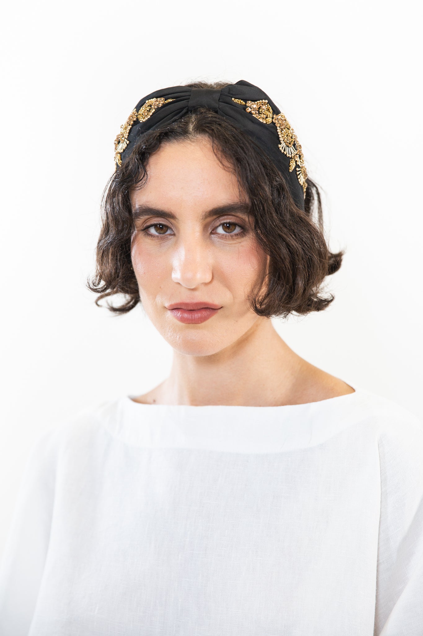 Hard Embroidered Headband | Sadie
