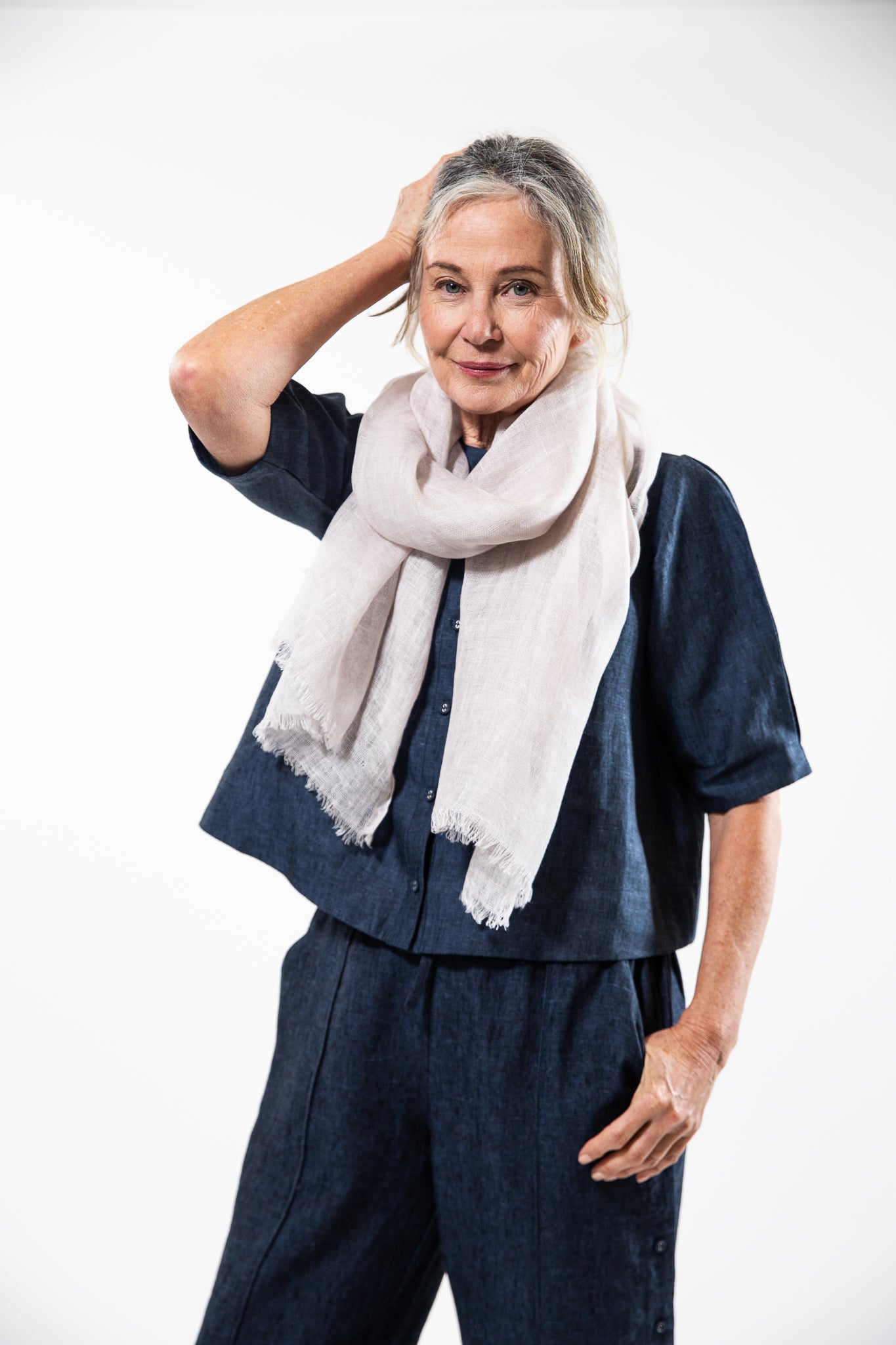 Linen Gauze Scarf | Macadamia