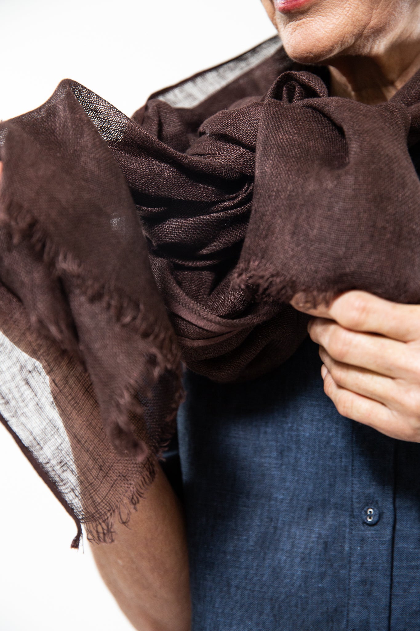 Linen Gauze Scarf | Rum Raisin