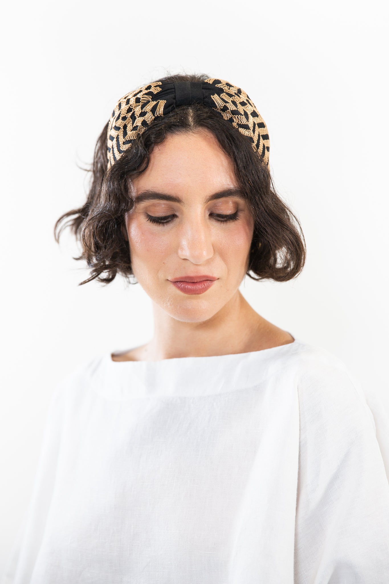 Hard Embroidered Headband | Shelby