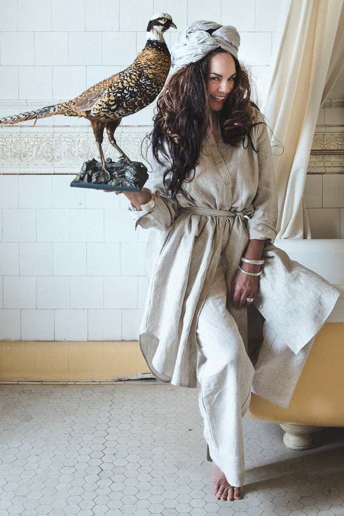 Reba Shirt Dress | Acorn Stripe