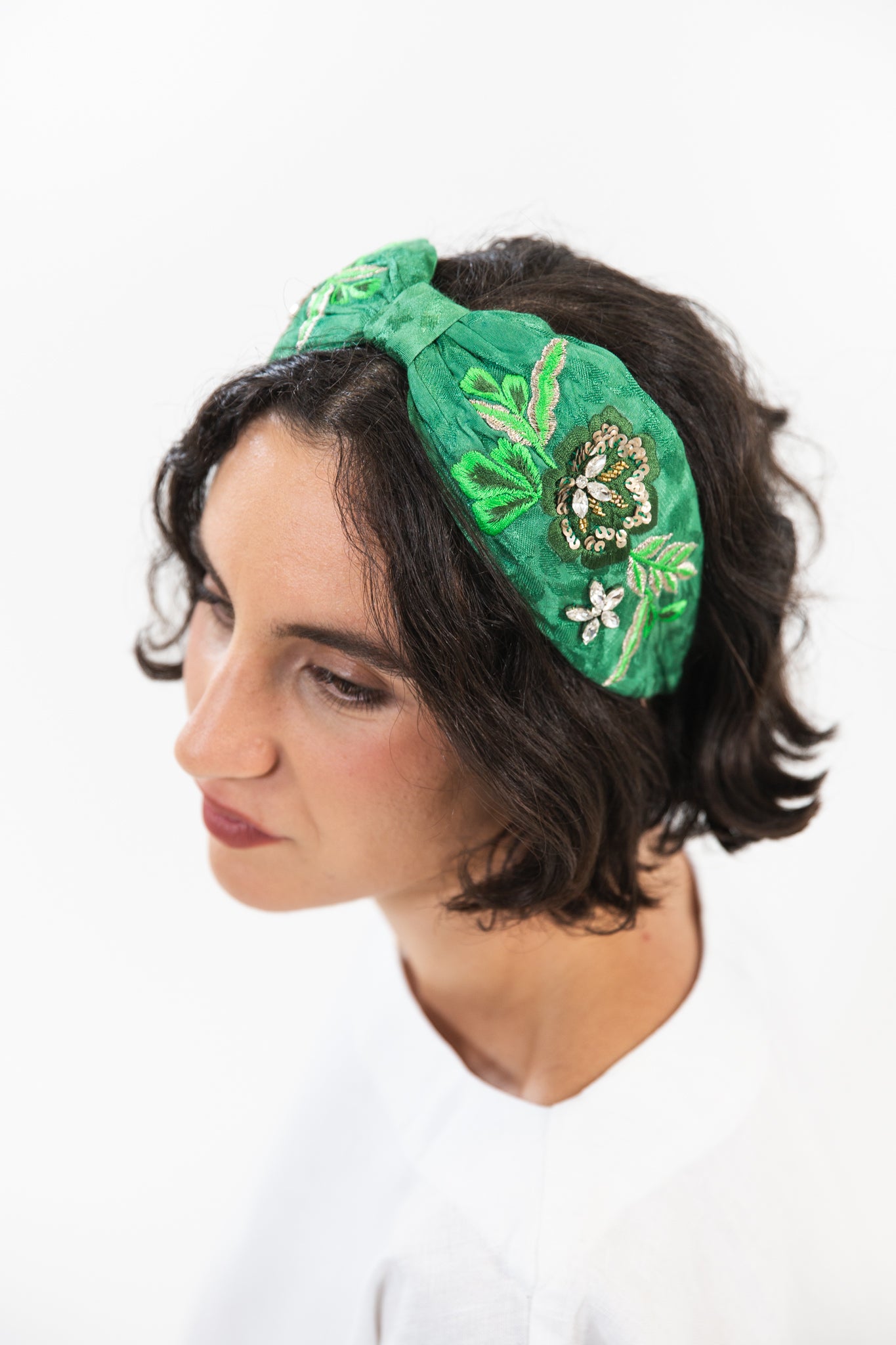 Hard Embroidered Headband | Victoria