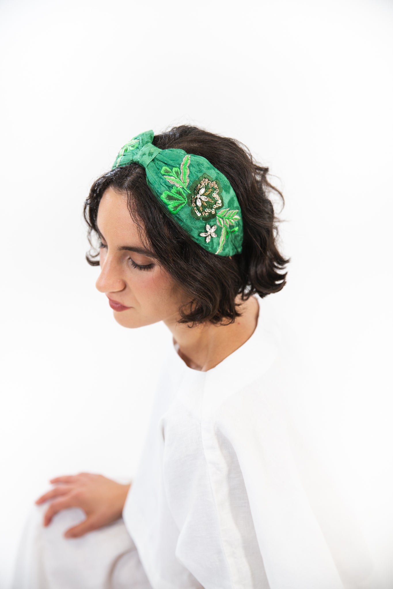 Hard Embroidered Headband | Victoria