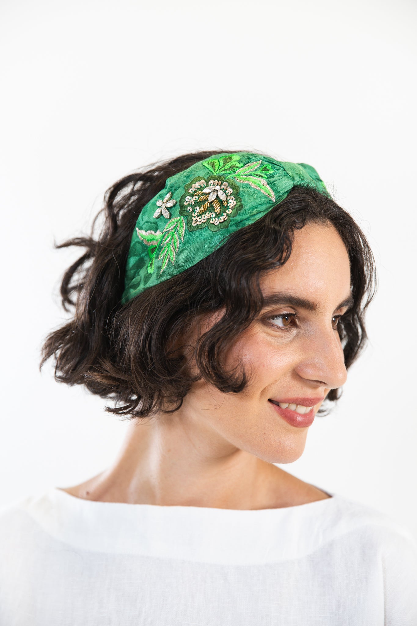 Hard Embroidered Headband | Victoria