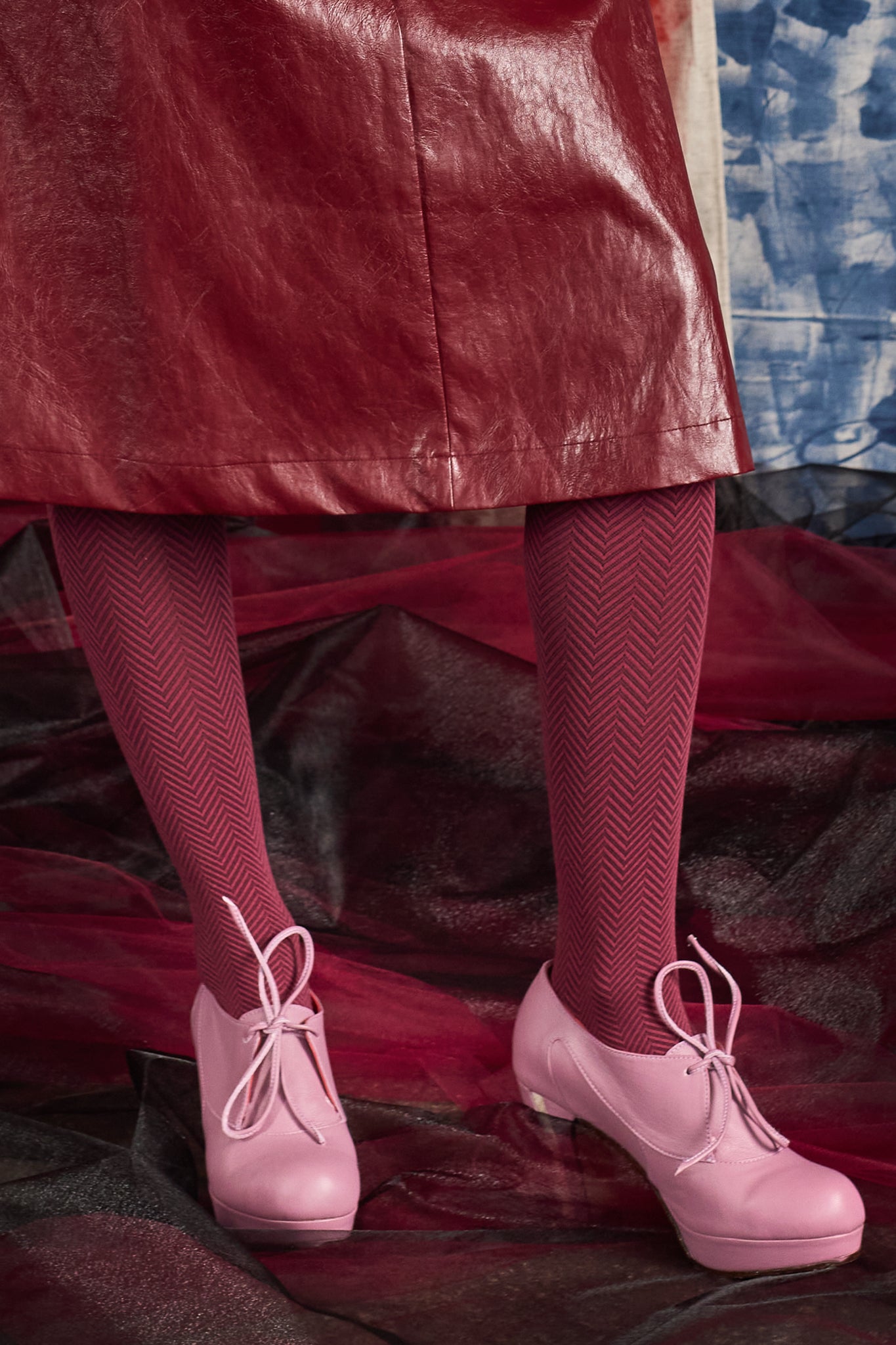 Tightology | Weave Bordeaux Organic Cotton Tights