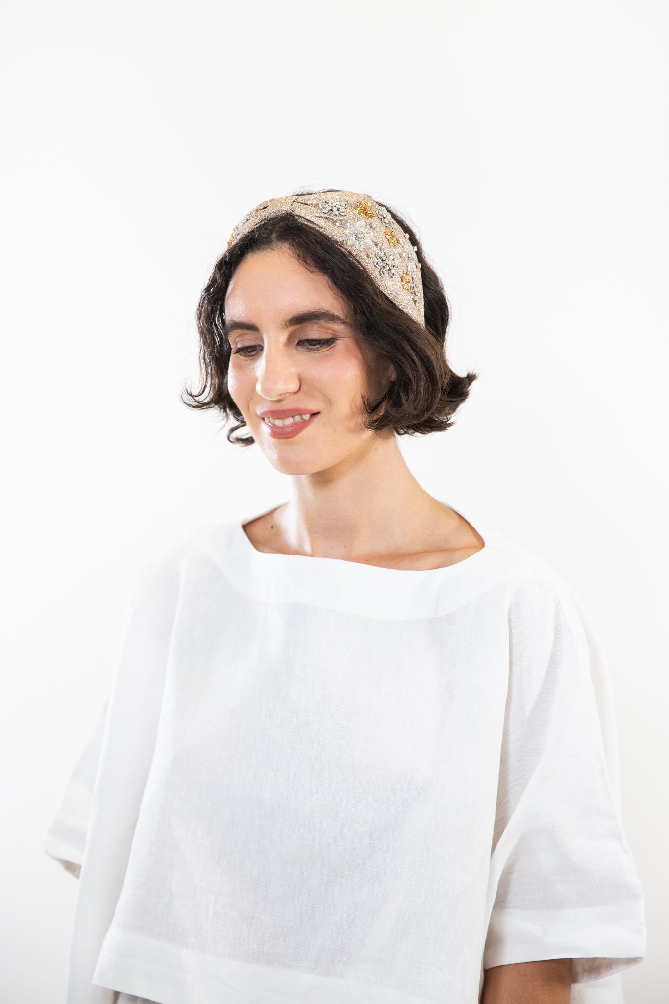 Hard Embroidered Headband | Winnie