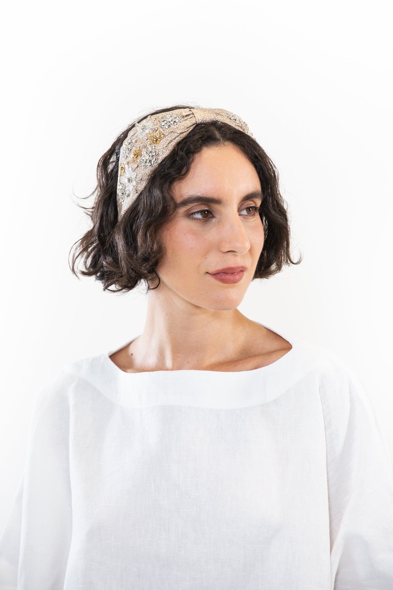 Hard Embroidered Headband | Winnie