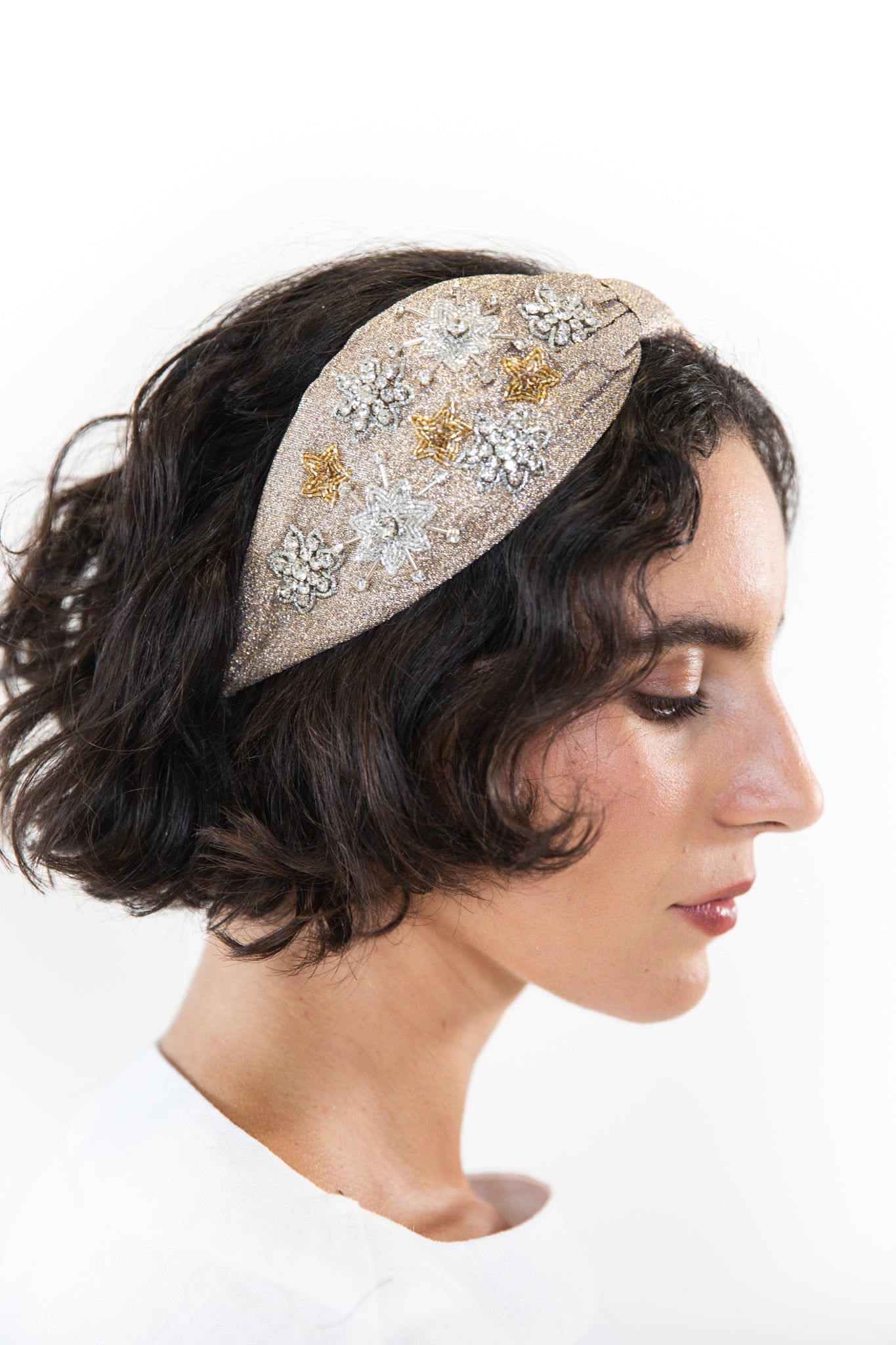 Hard Embroidered Headband | Winnie