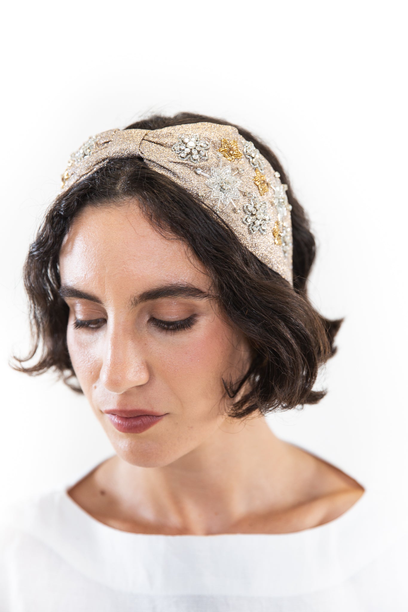 Hard Embroidered Headband | Winnie