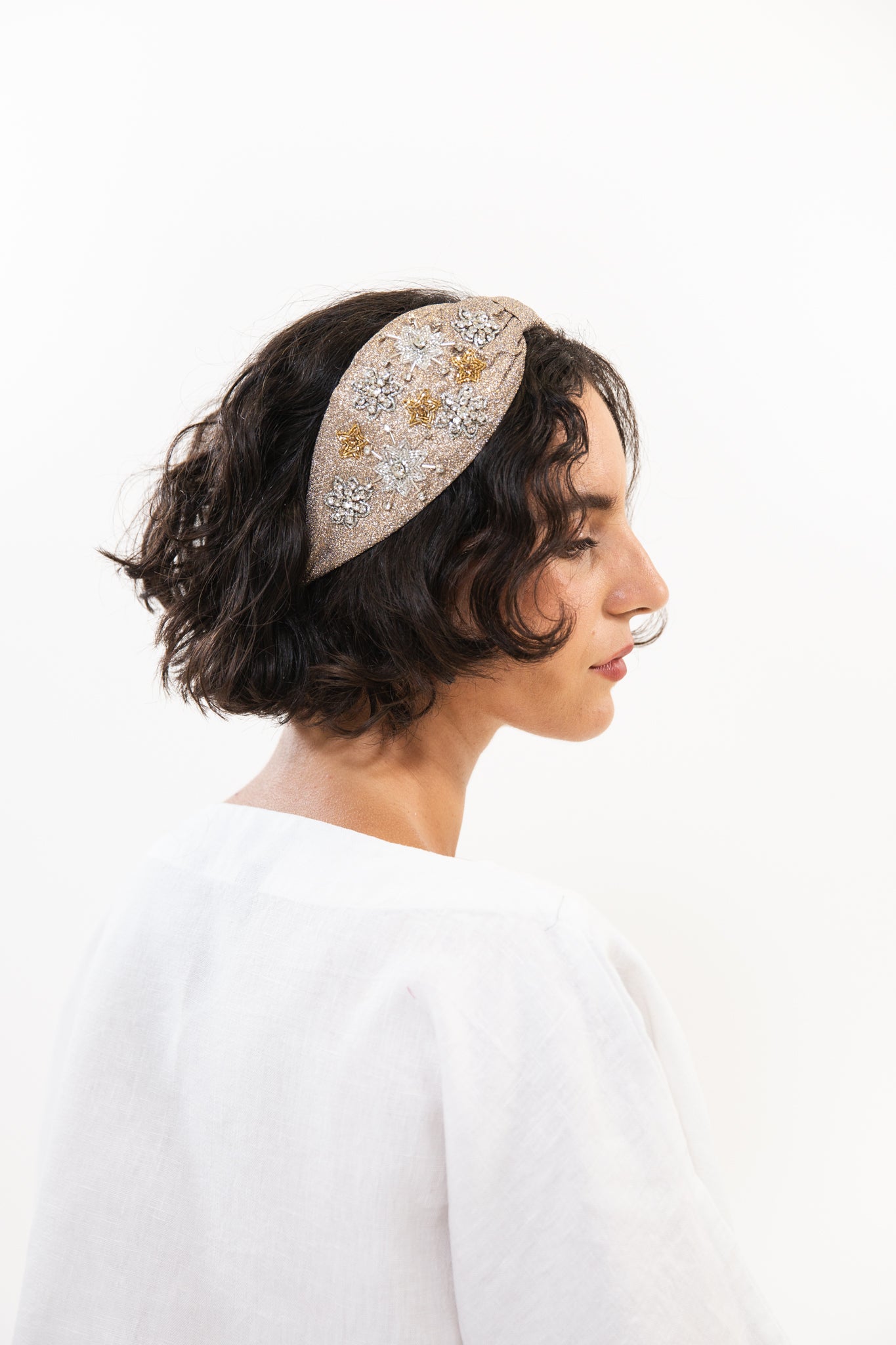 Hard Embroidered Headband | Winnie