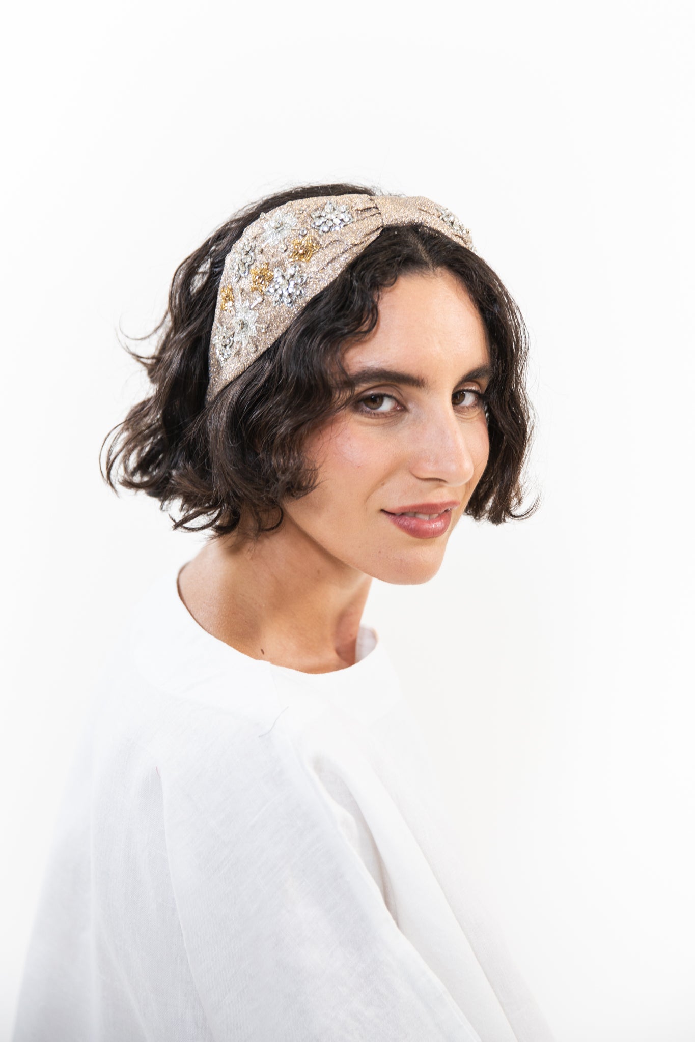 Hard Embroidered Headband | Winnie